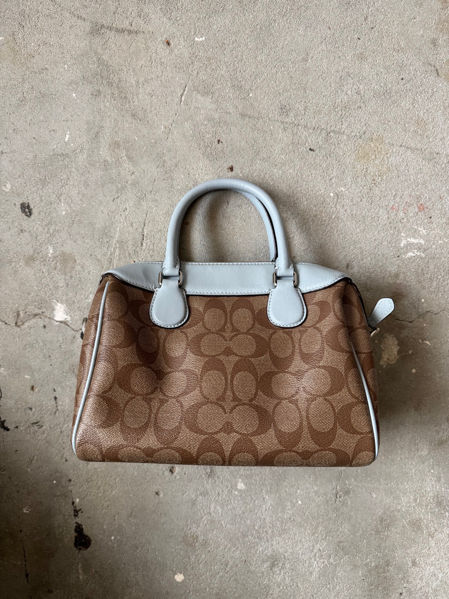 Coach 2Way Signature Speedy Beige/Blue