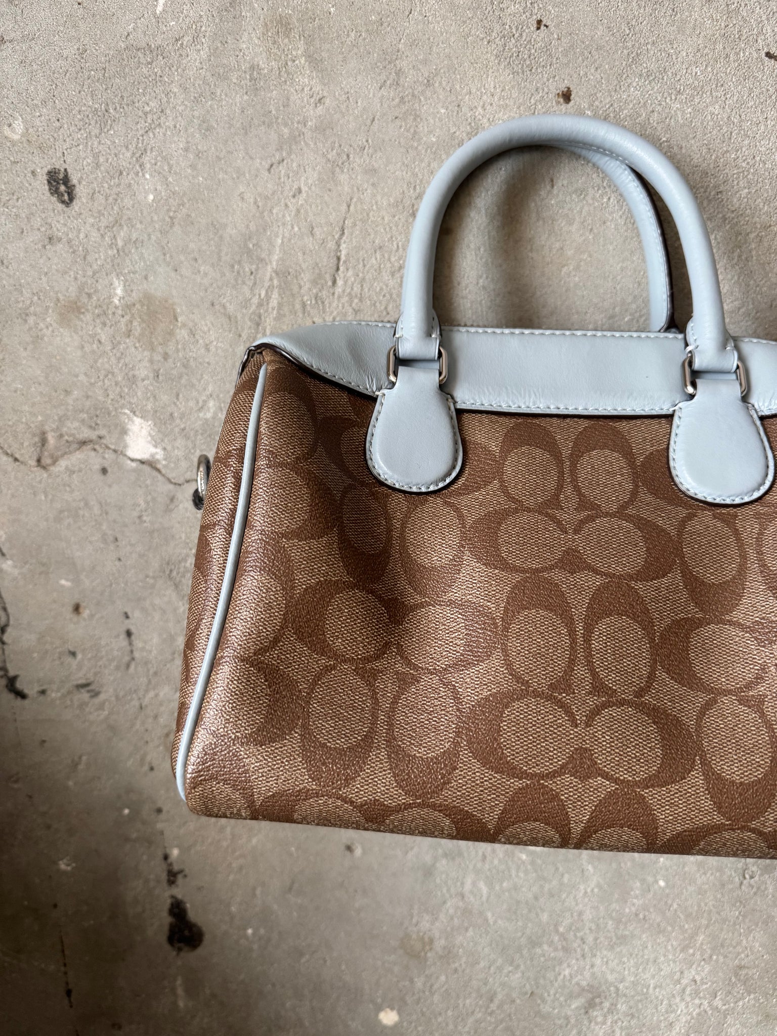 Coach 2Way Signature Speedy Beige/Blue