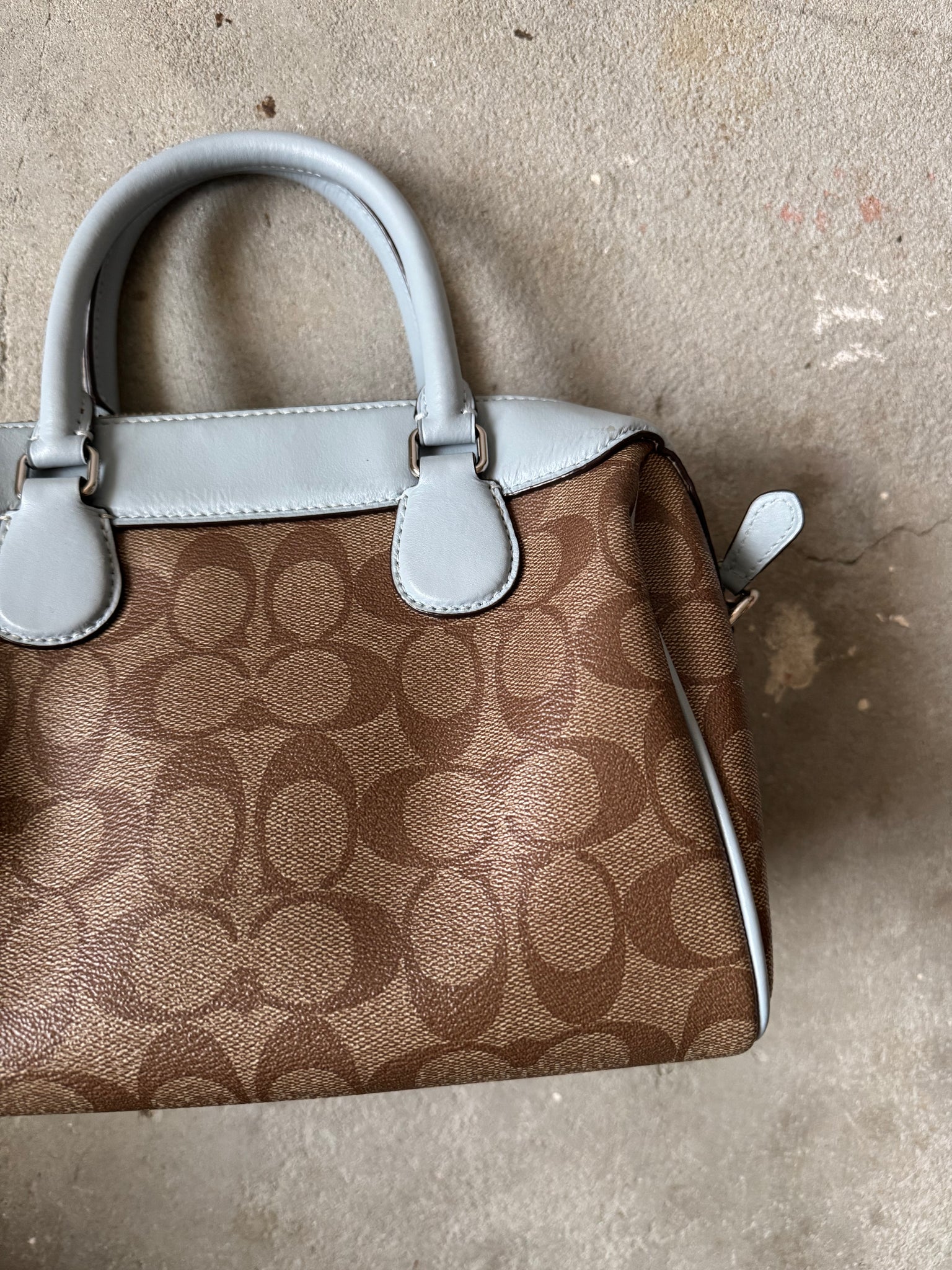 Coach 2Way Signature Speedy Beige/Blue