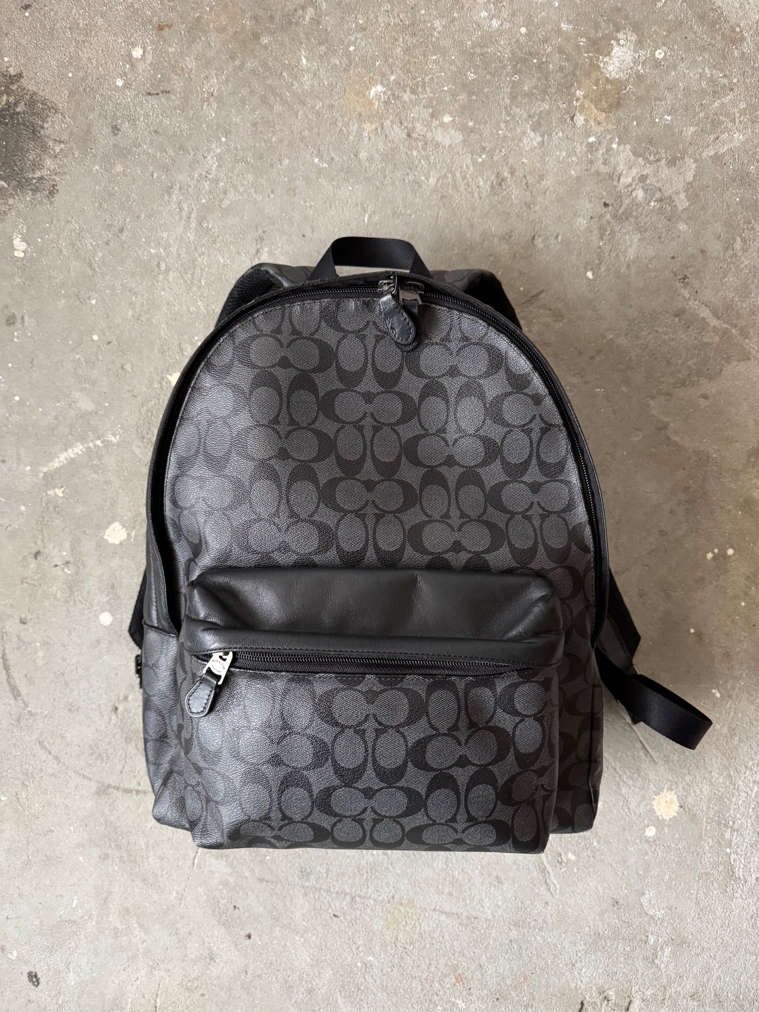 Coach Signature Canvas BackPack Black