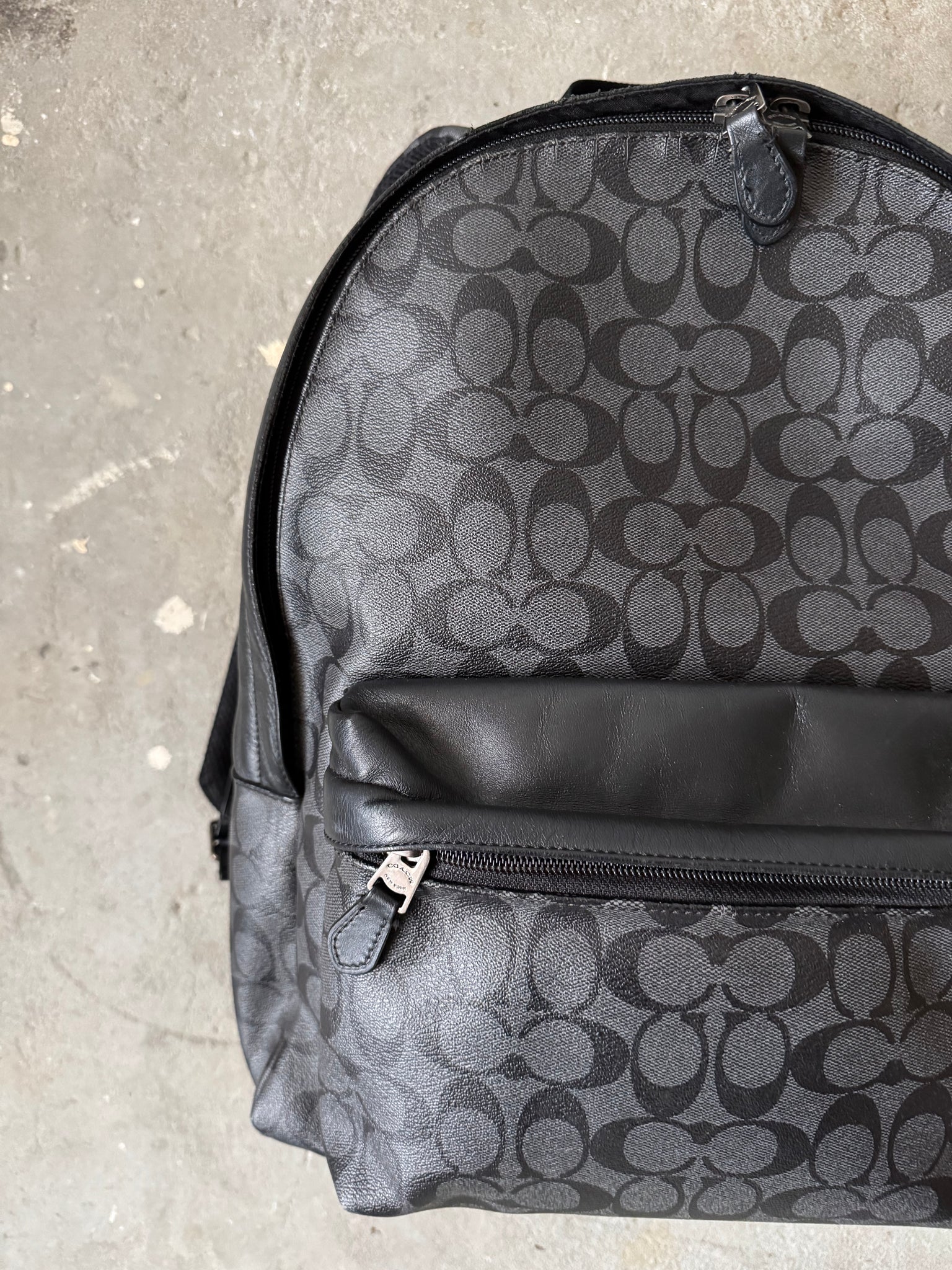 Coach Signature Canvas BackPack Black