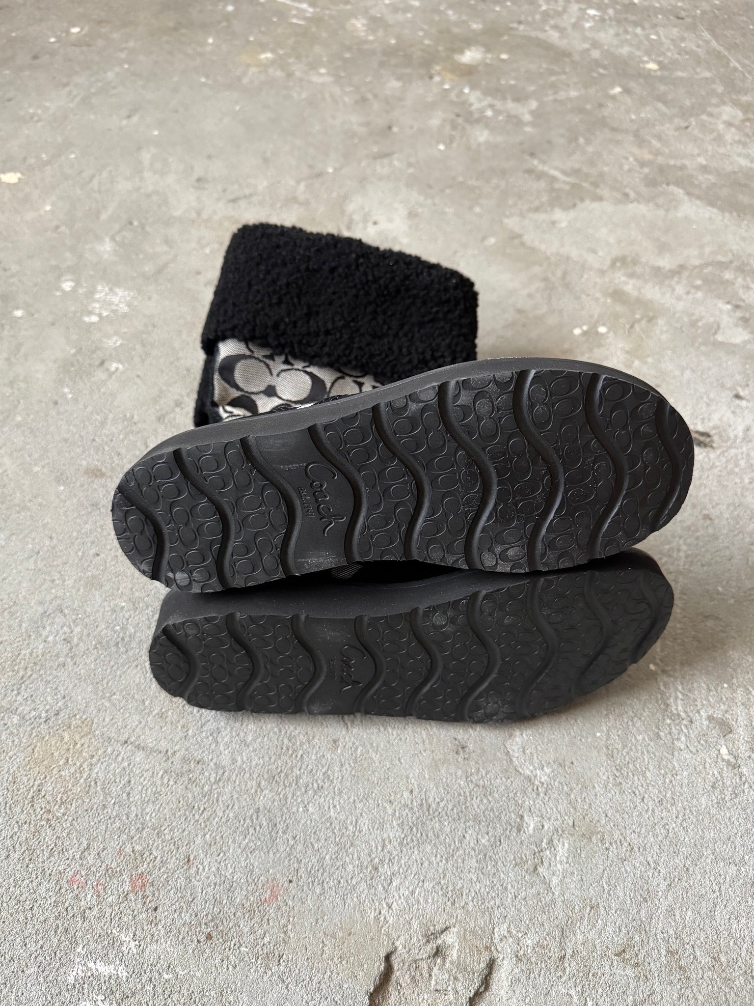 Coach Signature Mid-Calf Boots Grey/Black