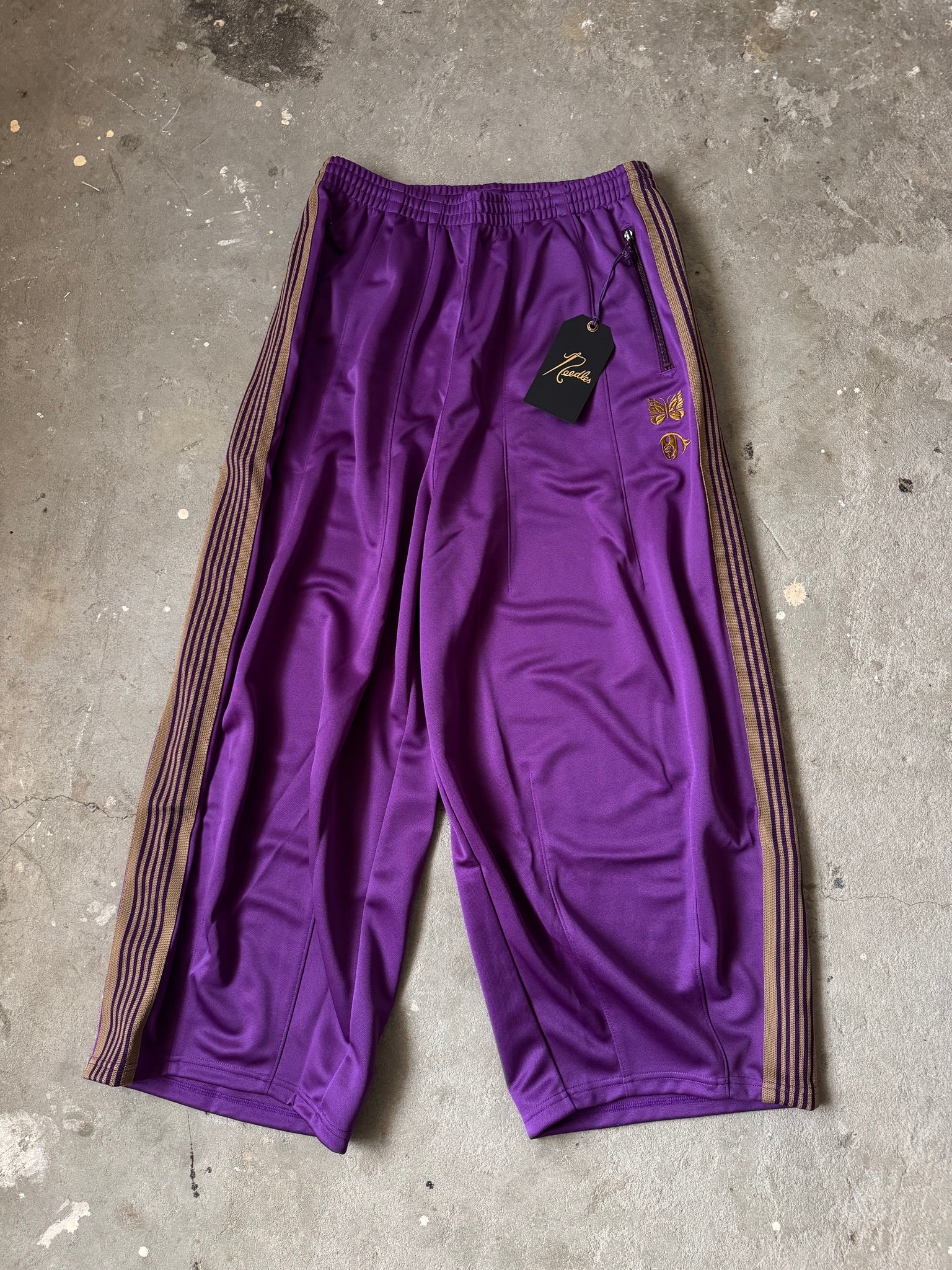 Needles x Kae Tanaka HD Track Pants Poly Smooth Purple/Gold