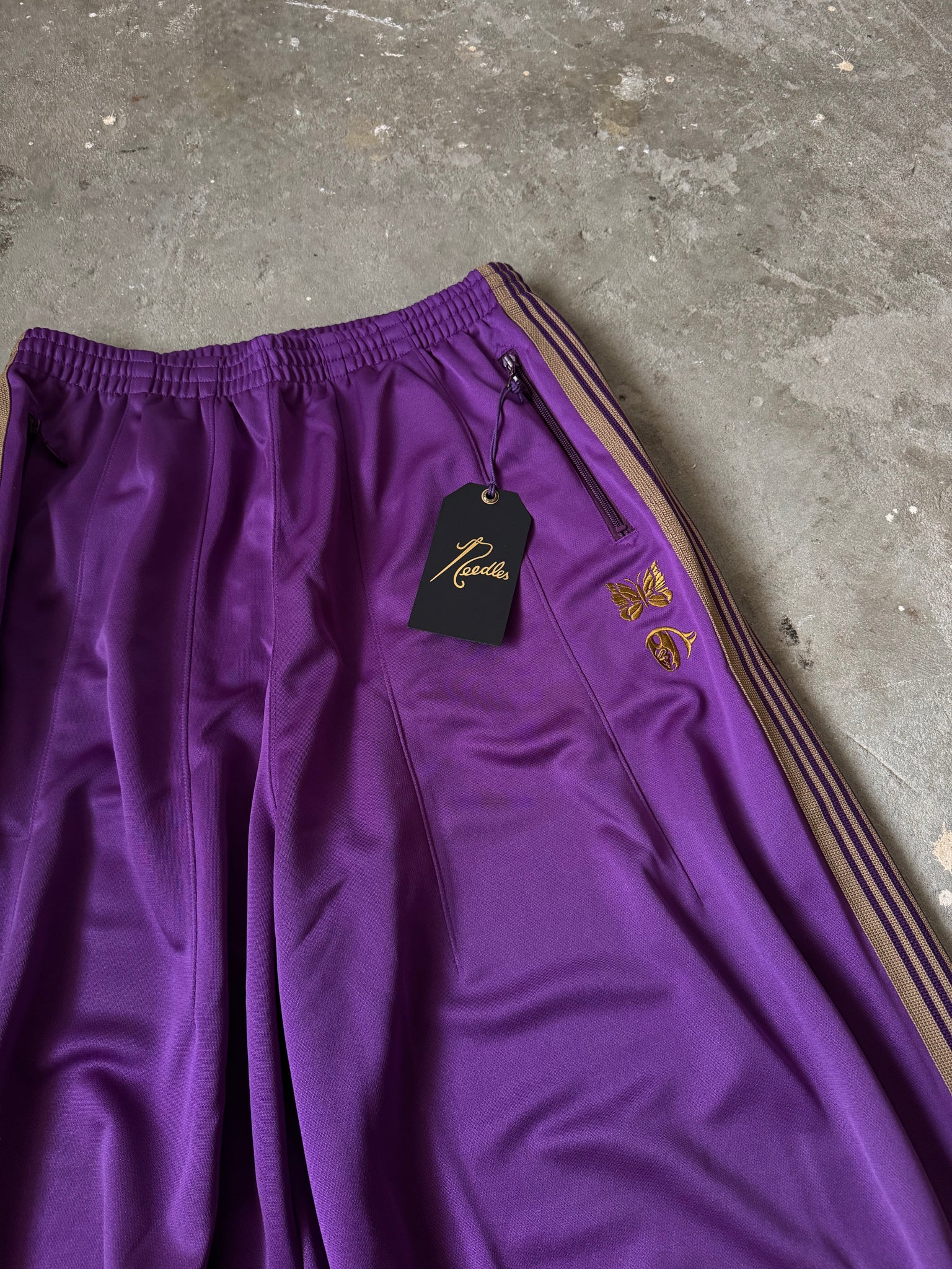 Needles x Kae Tanaka HD Track Pants Poly Smooth Purple/Gold