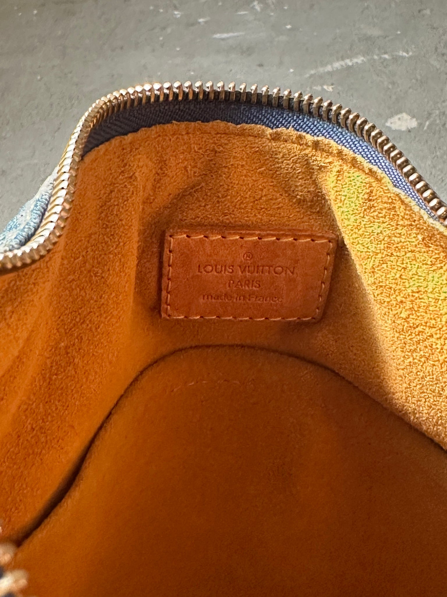 Louis Vuitton GM Denim Baggy Shoulder Bag Blue