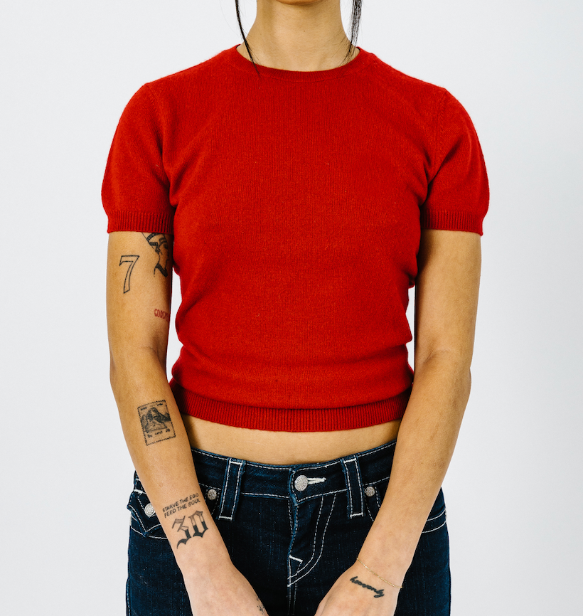 Burberry Blue Label Red Womens Knit Tee (M)