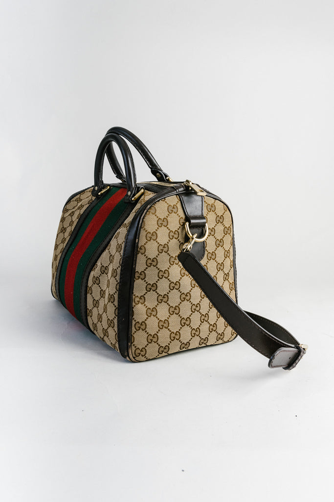 Gucci Web Original GG Boston Bag