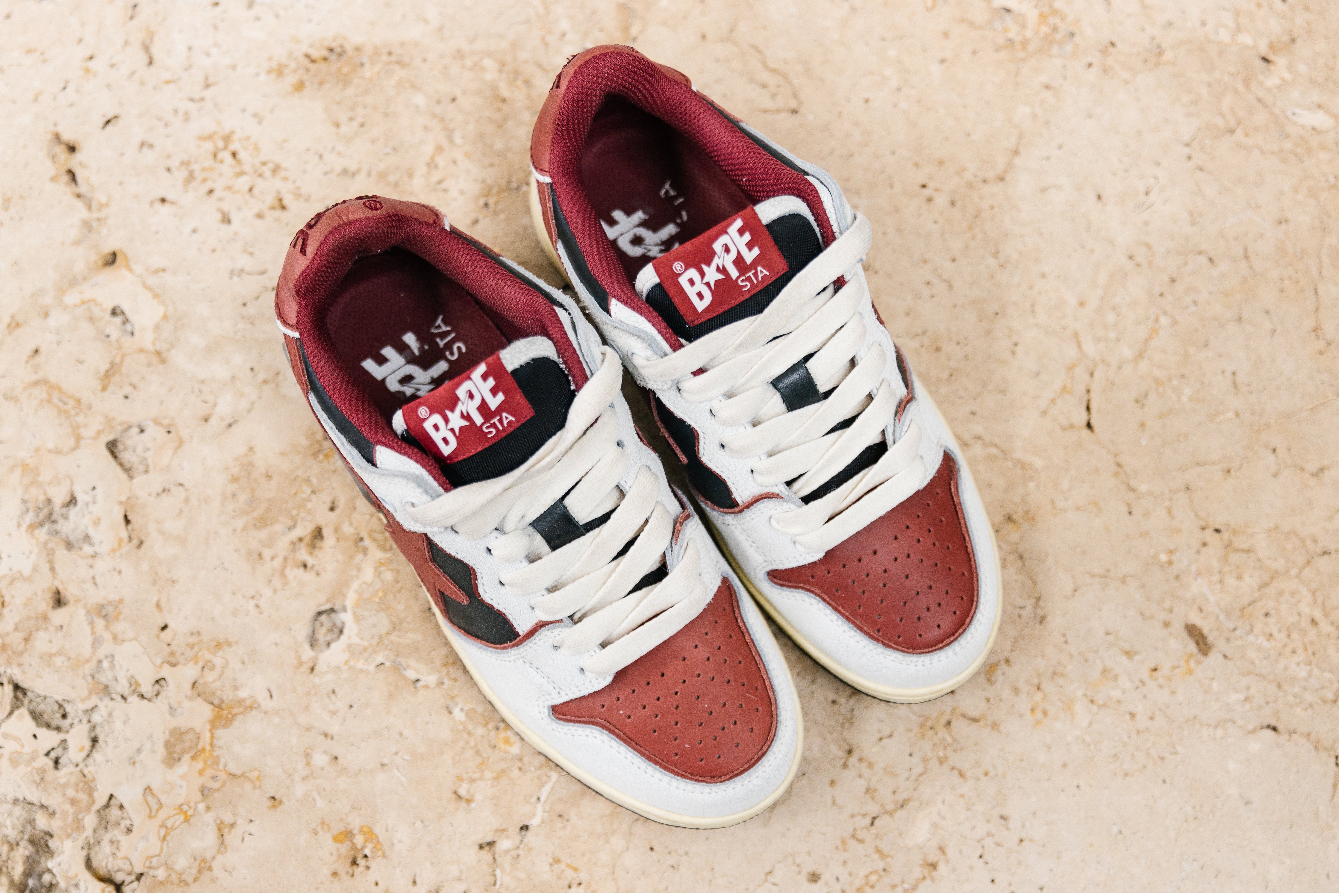 A Bathing Ape Bape SK8 Sta Vintage White Red US5 – Curated by Charbel