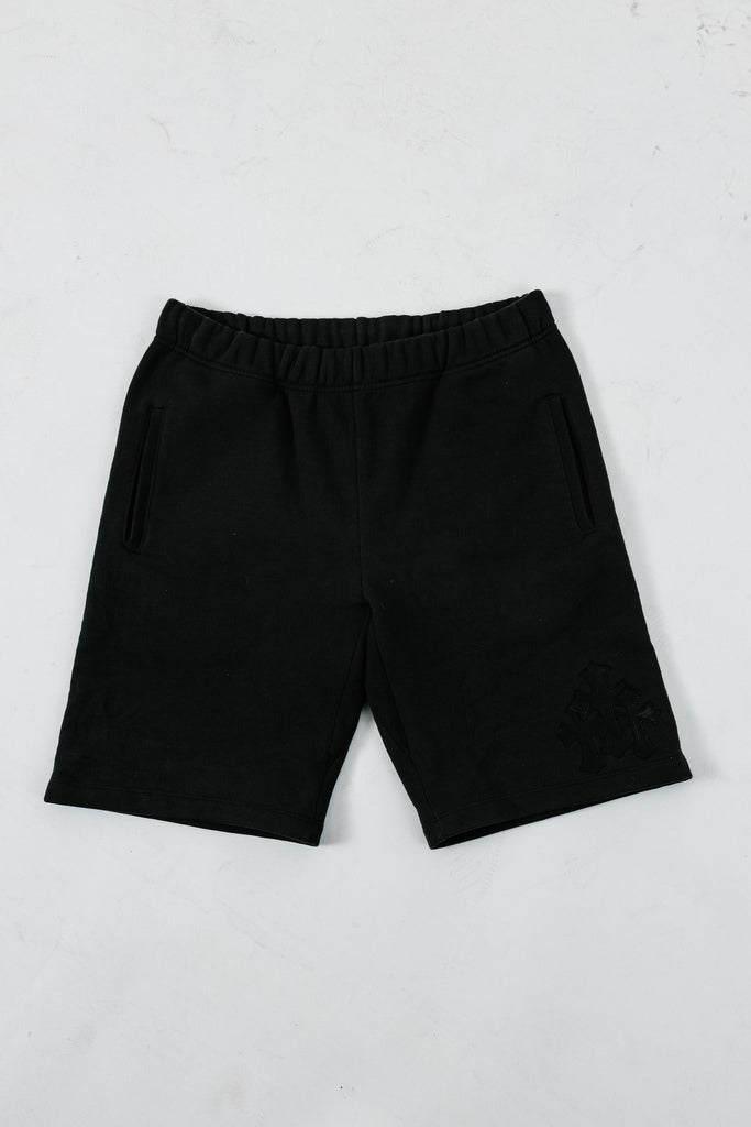Chrome Hearts Leather Cross Sweat Shorts (L)