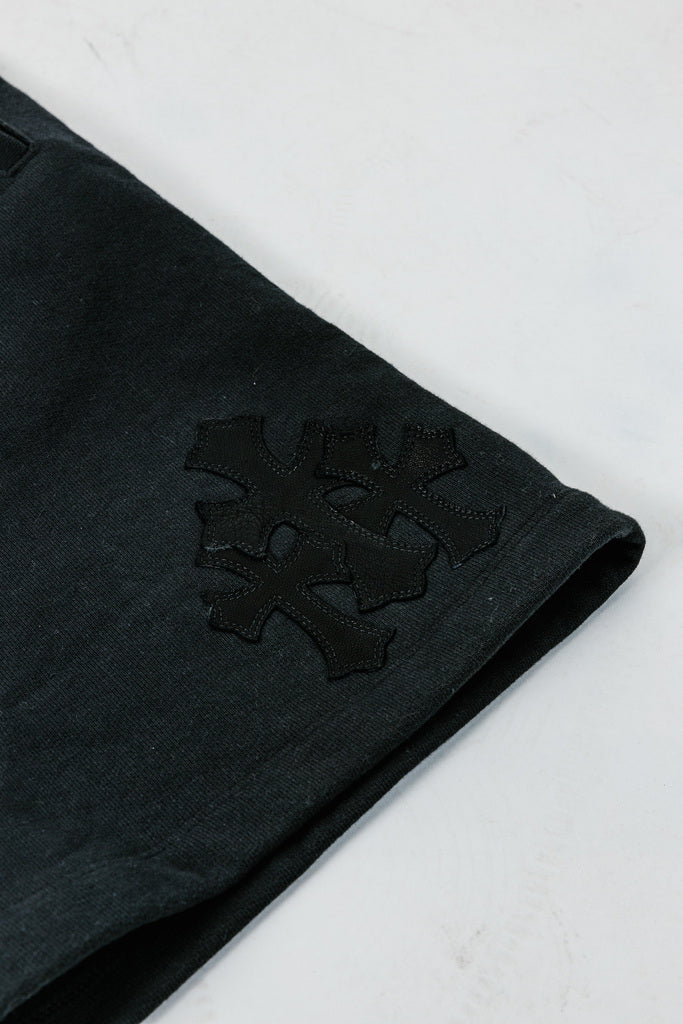 Chrome Hearts Leather Cross Sweat Shorts (L)
