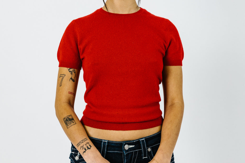 Burberry Blue Label Red Womens Knit Tee (M)