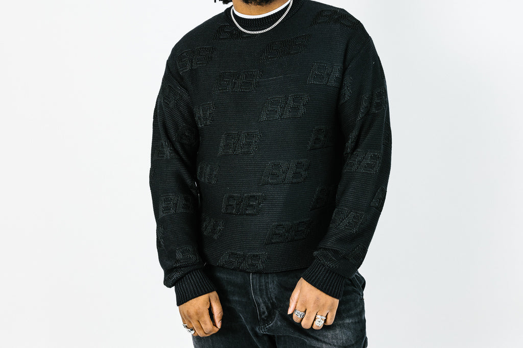 Balenciaga BB Logo Jacquard Knitted Sweater 'Black' XL
