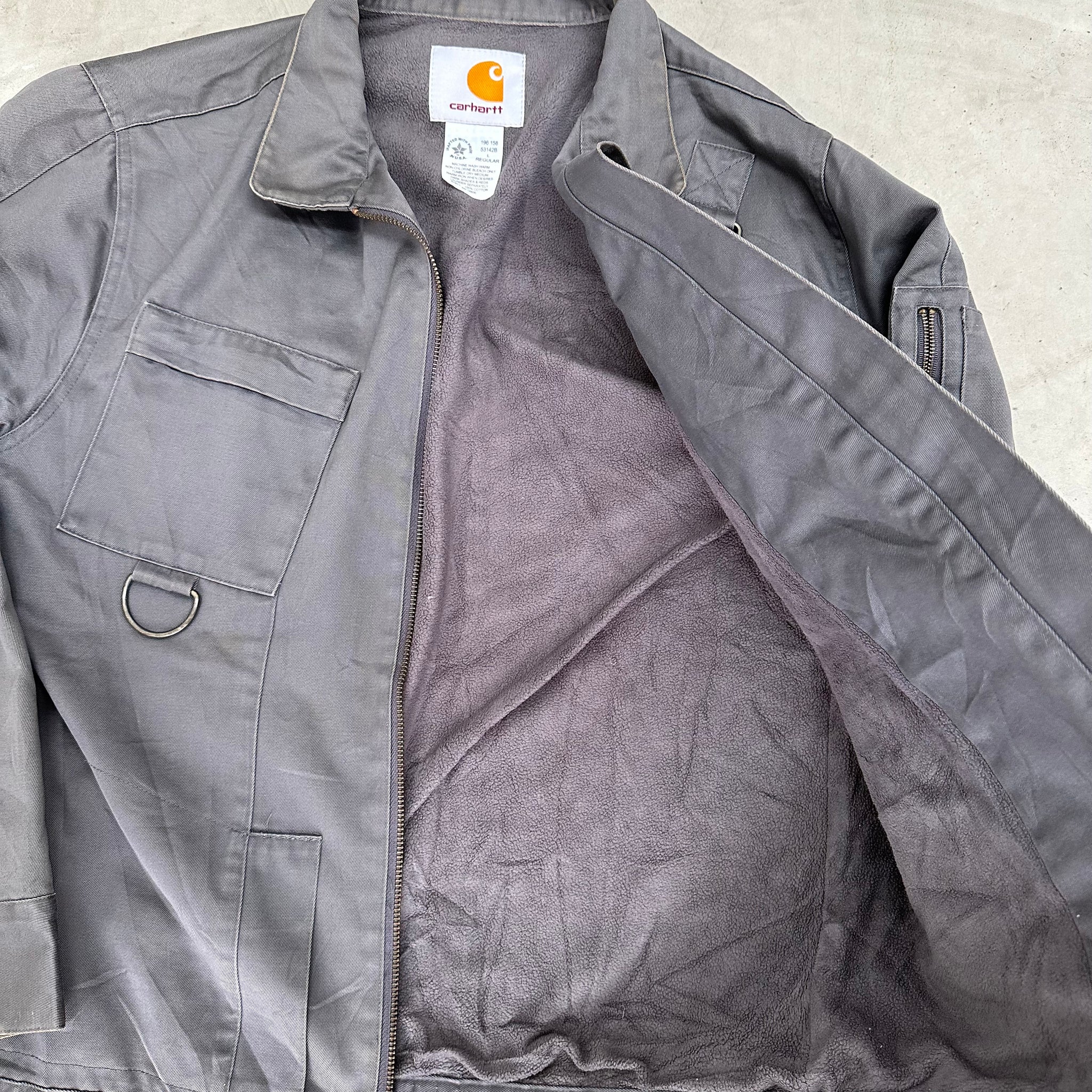 Carhartt Grey Wool Lined Jacket Size L