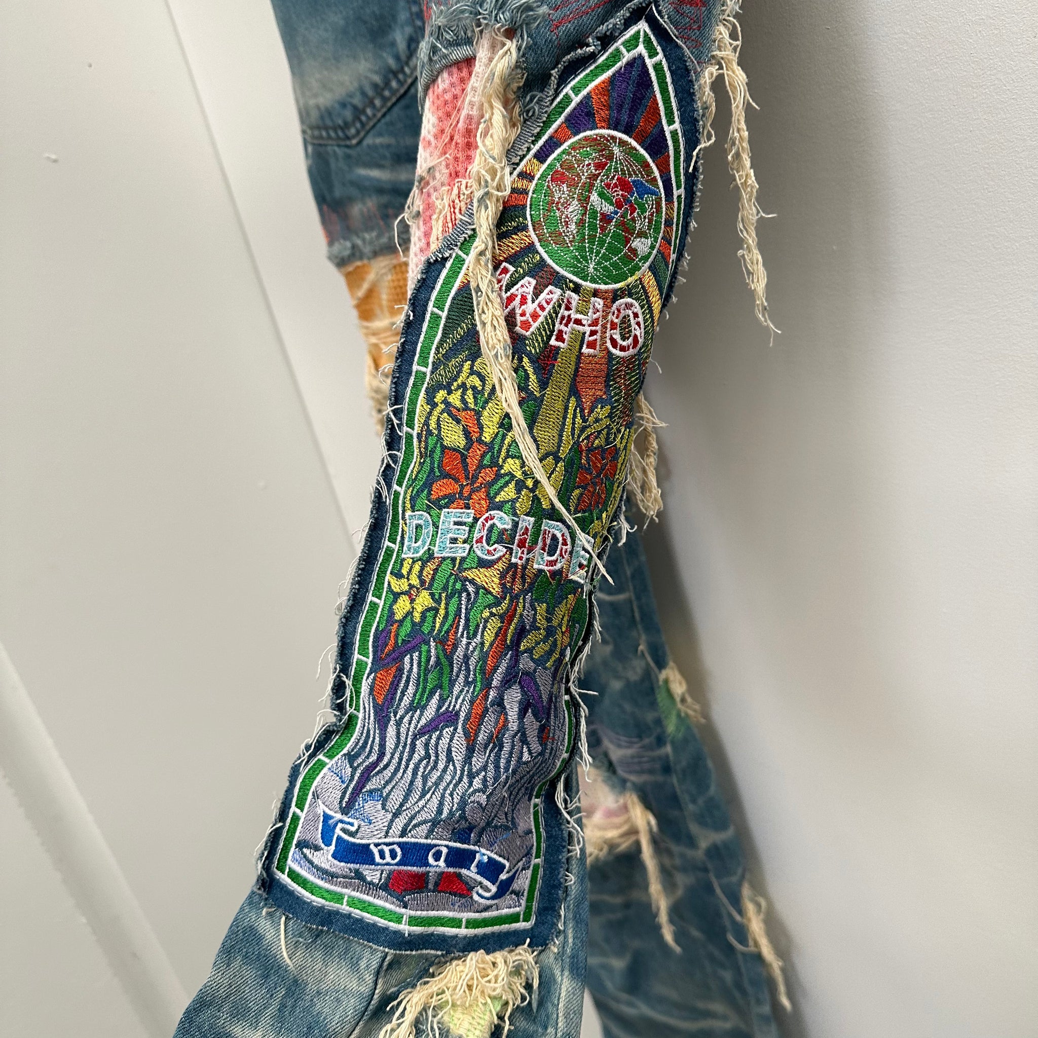 Who Decides War Patchwork Multi Colour Jeans Size 36