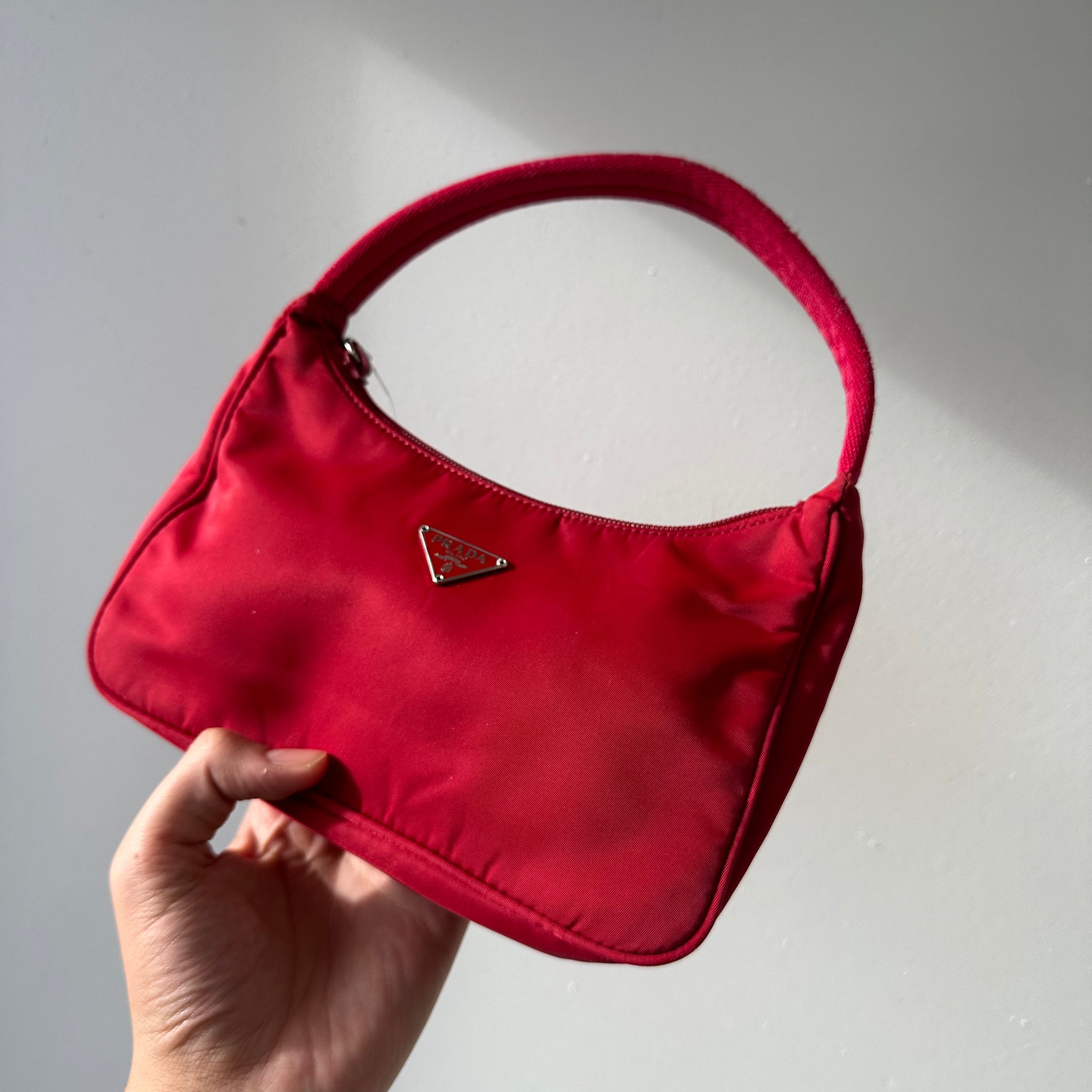 Prada Hobo Shoulder Bag Red