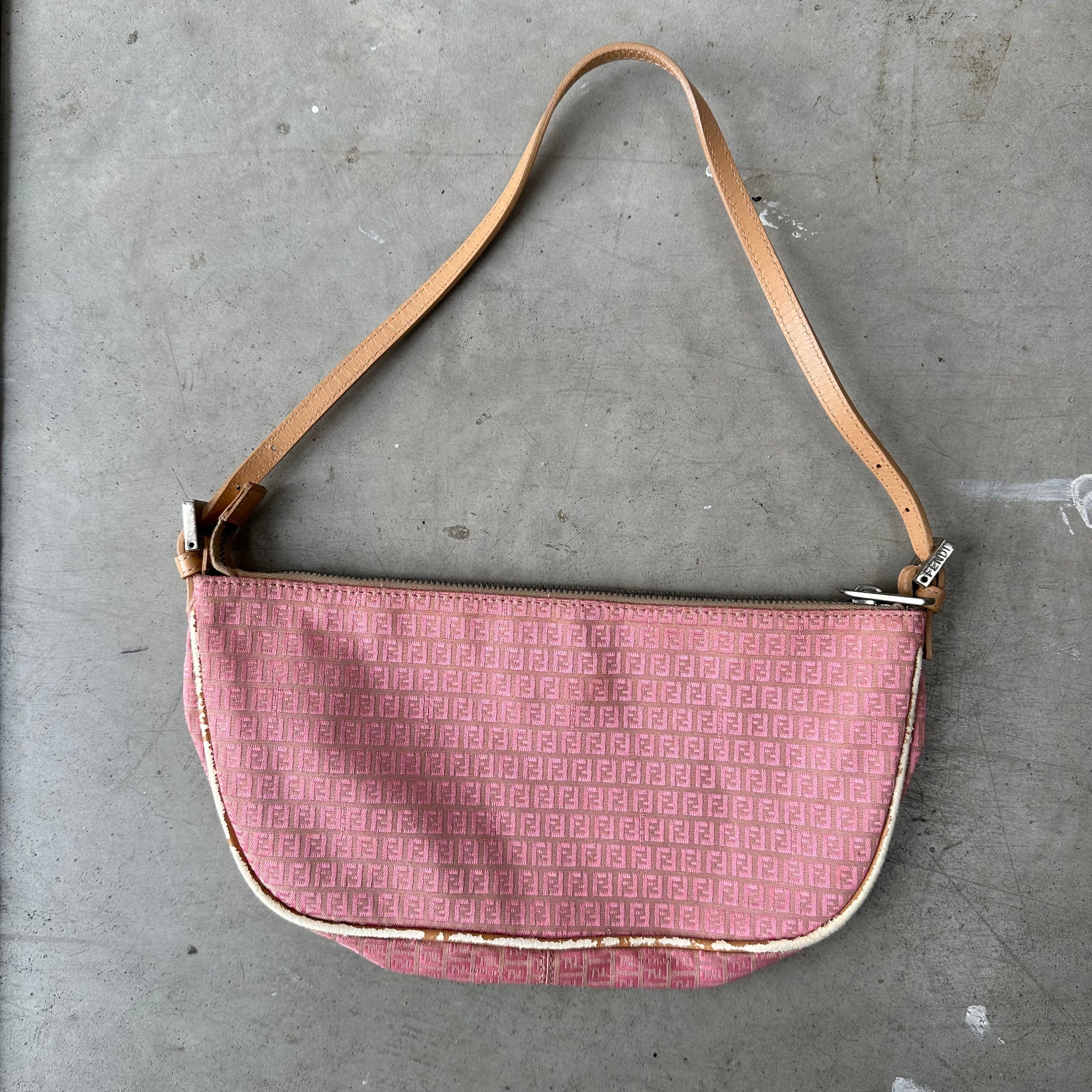 Fendi Pink Logo Shoulder Bag