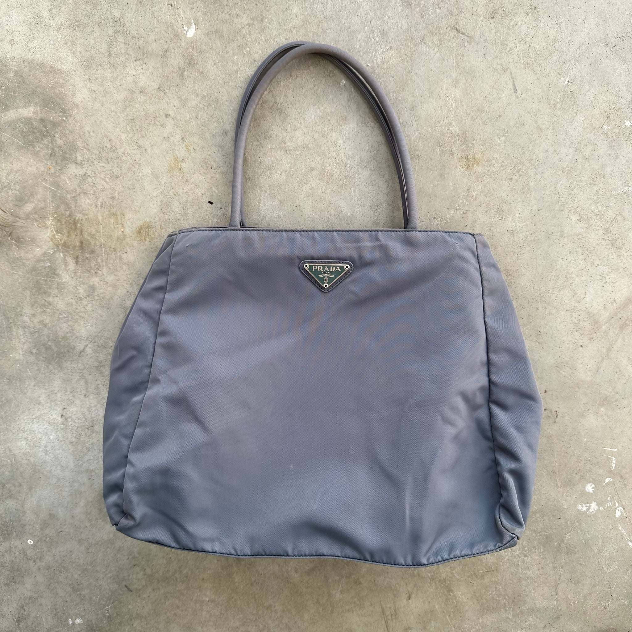 Prada Hand Bag Nylon Blue