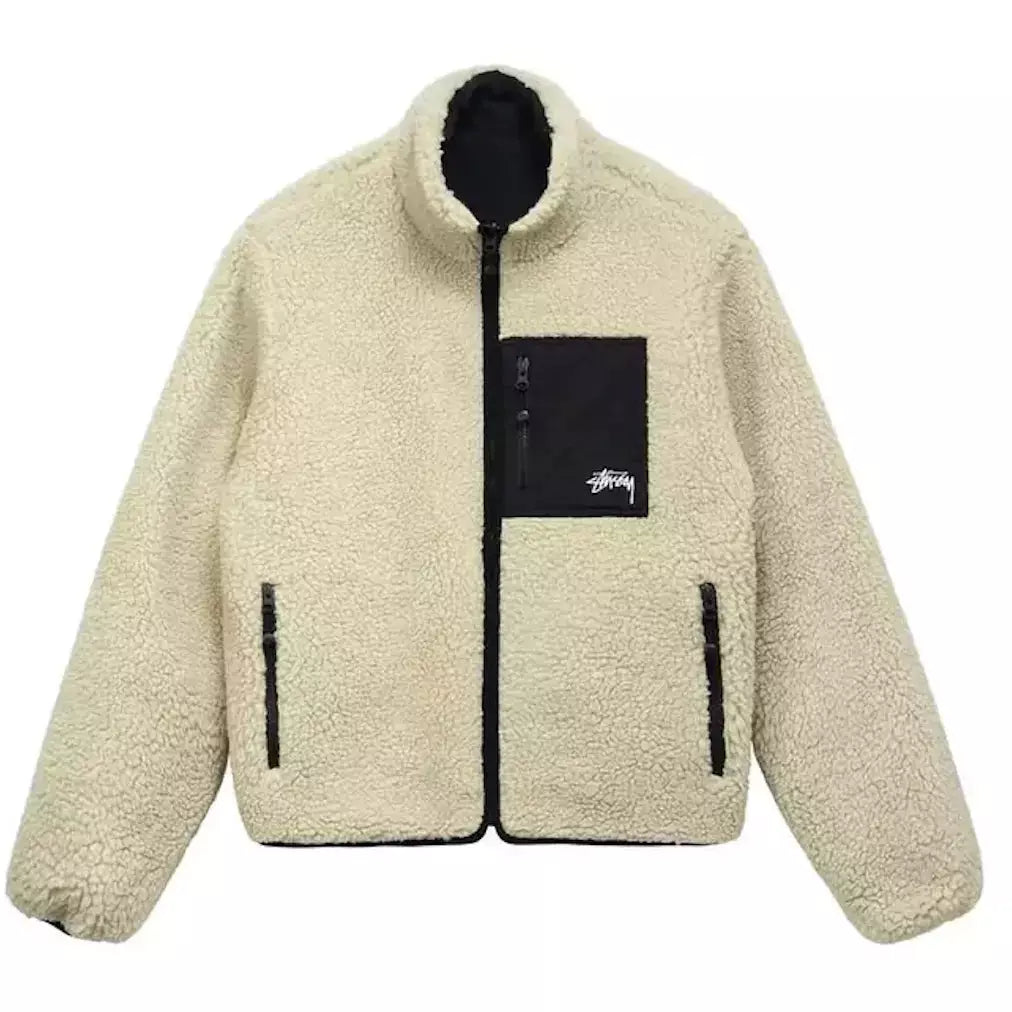 Stussy 8 Ball Sherpa Reversible Jacket (Natural)