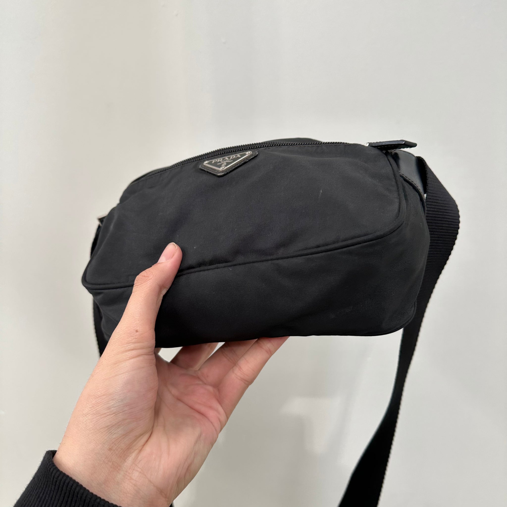 Prada Black Messenger Nylon Bag