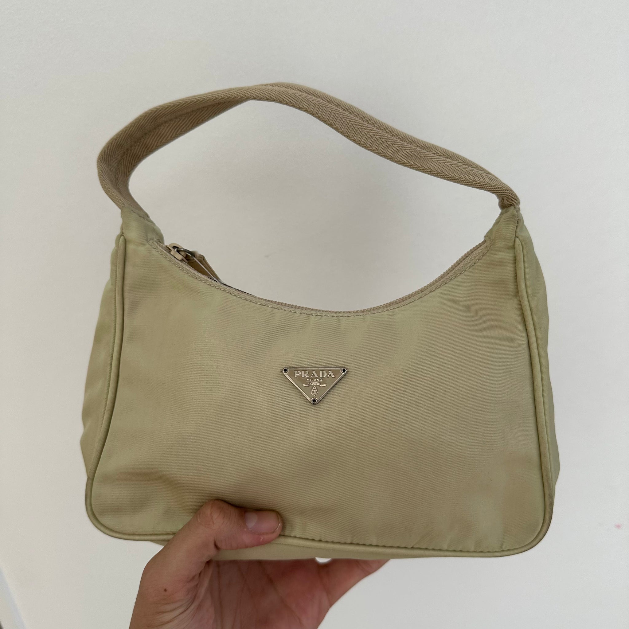 Prada Hobo Shoulder Bag Cream