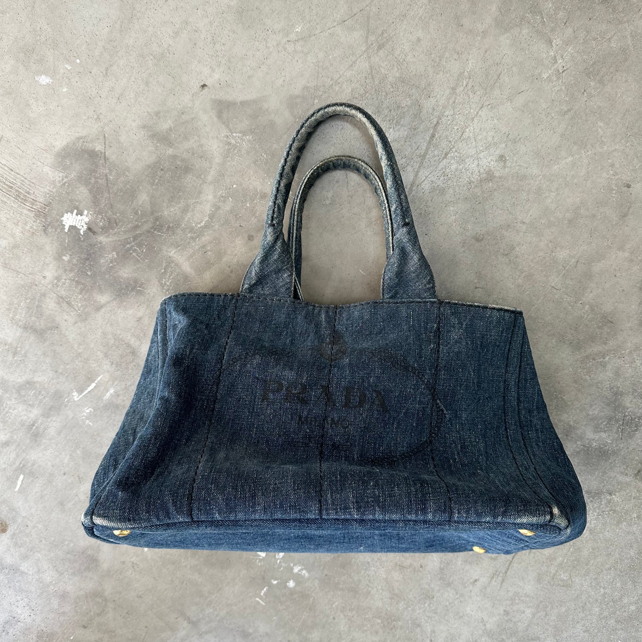 Prada Canapa Tote Bag Denim