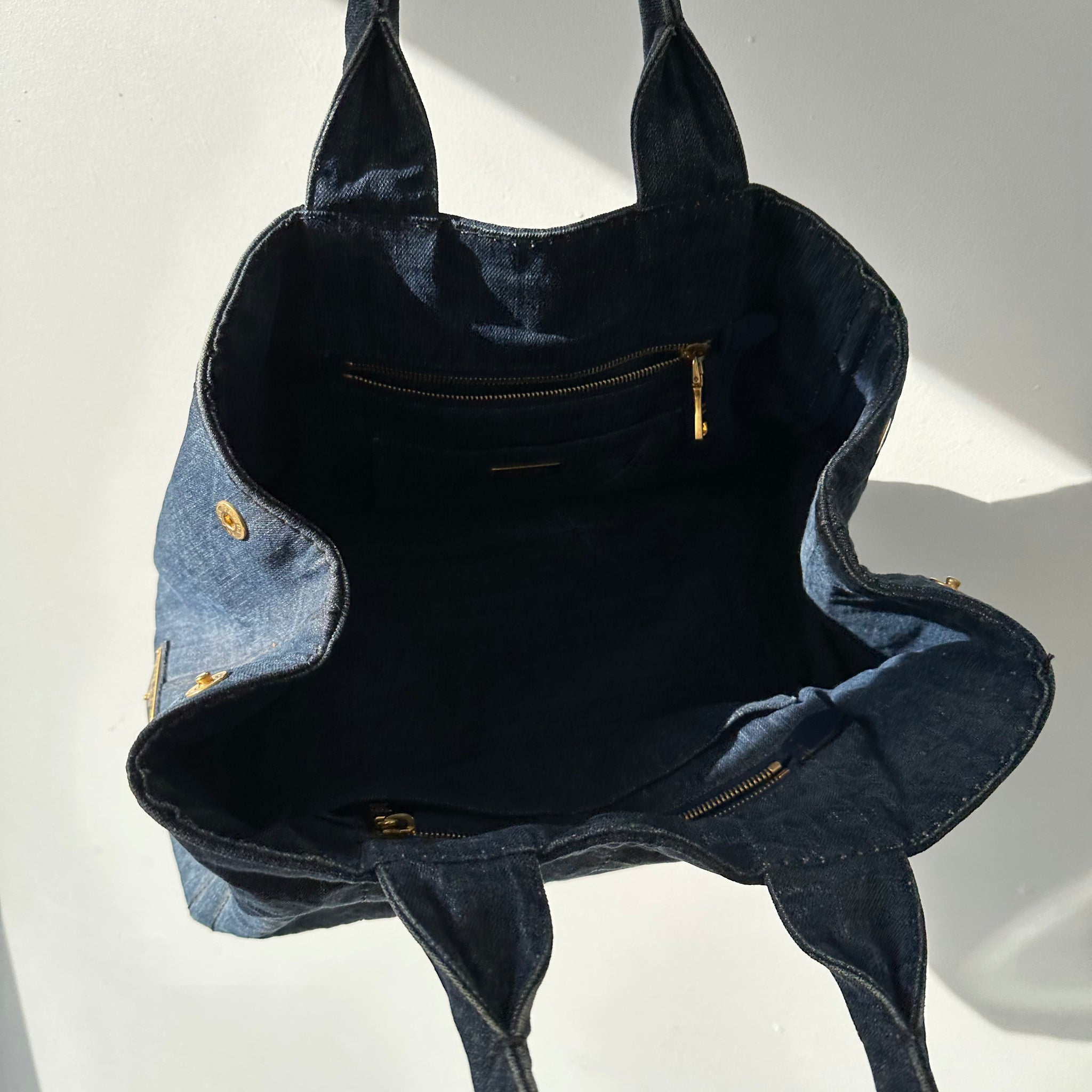 Prada Canapa Tote Bag Denim