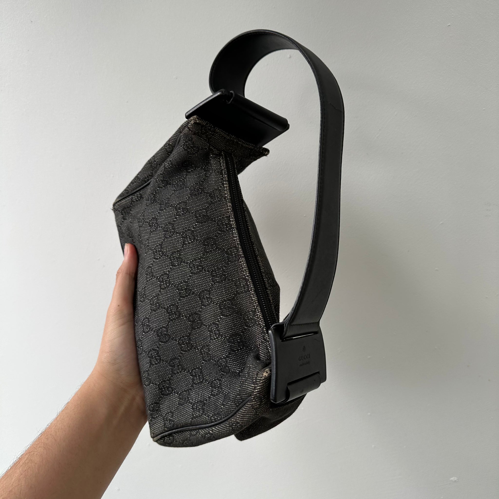 Gucci Grey Hobo Style Shoulder Bag