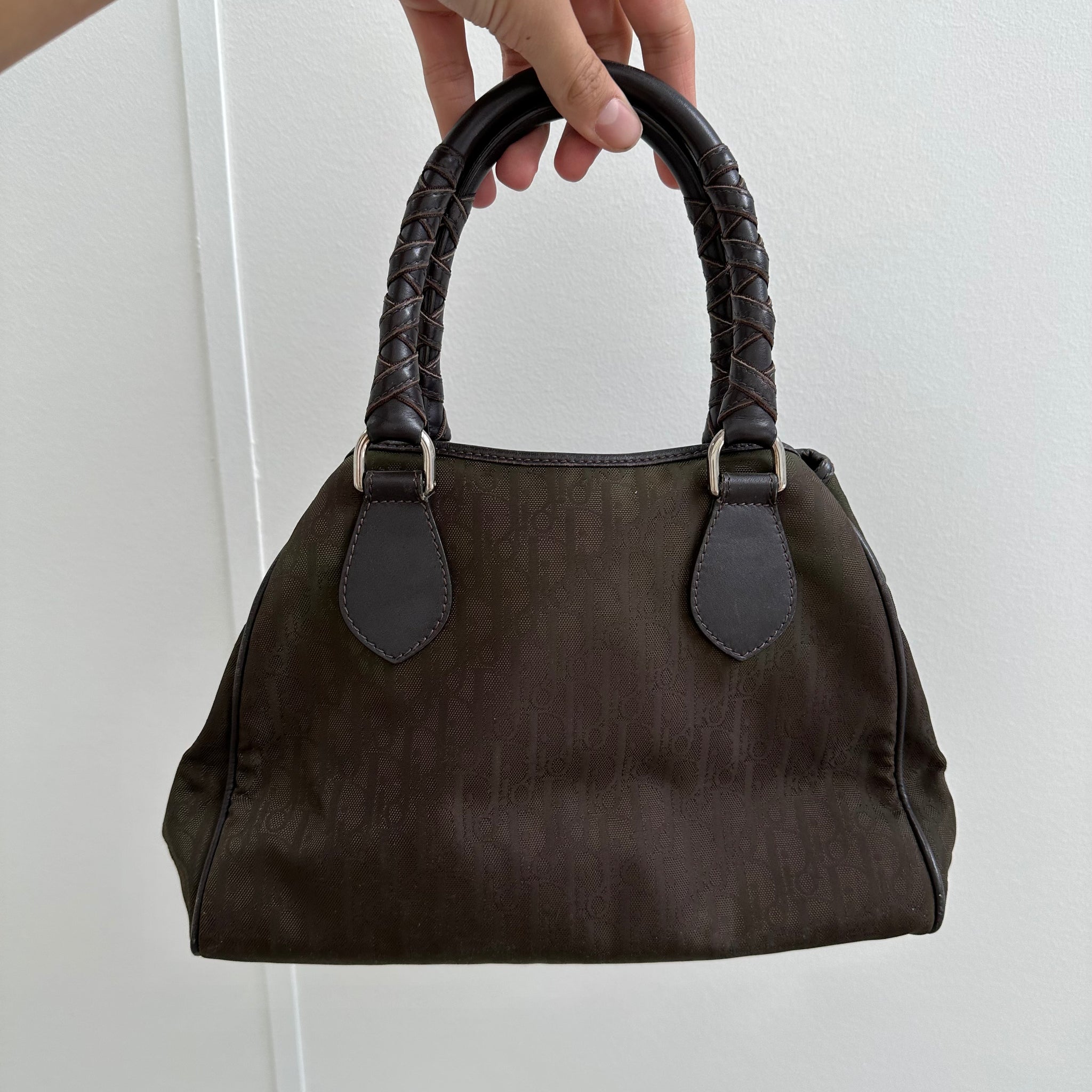 Dior Charm Logo Mini Tote Bag Green