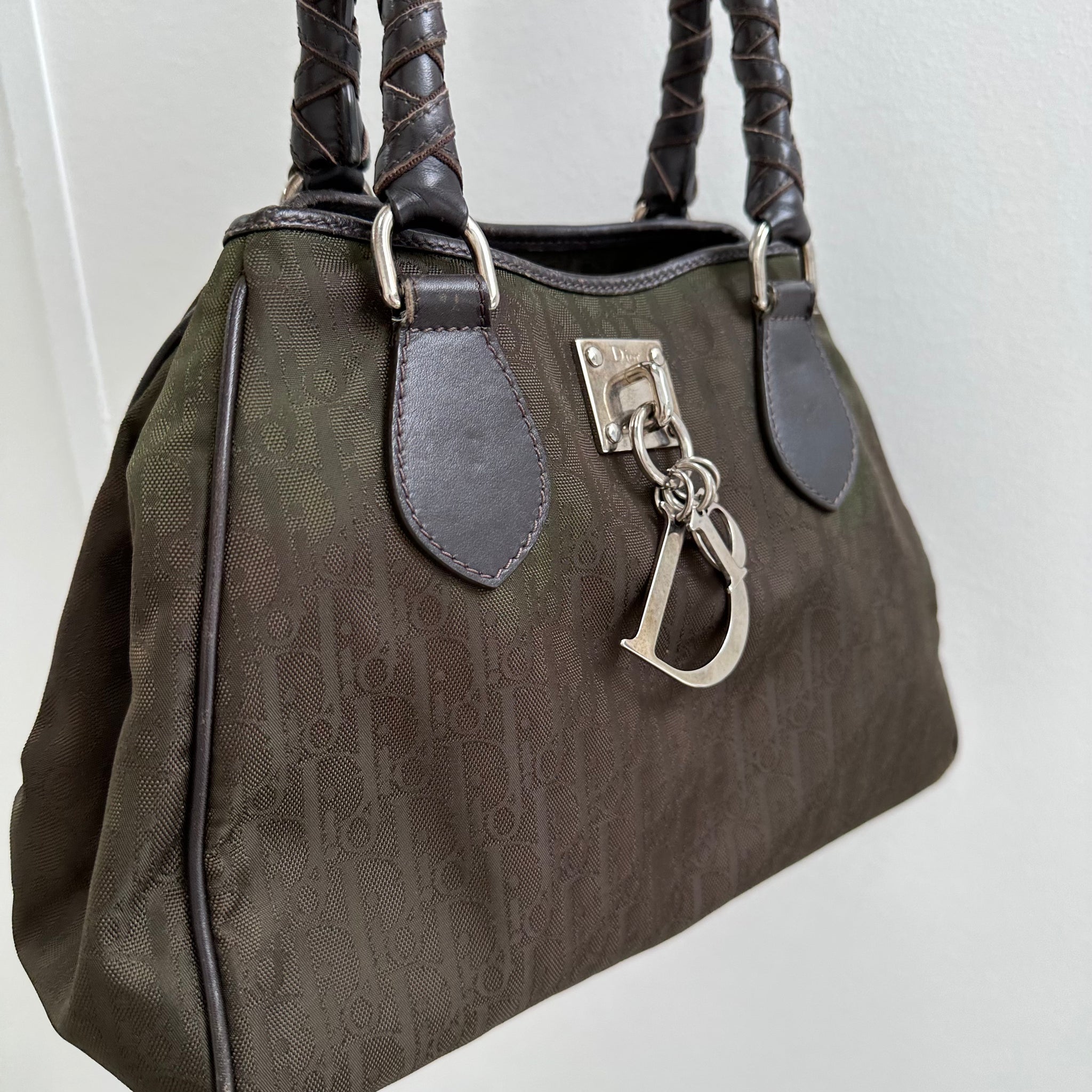 Dior Charm Logo Mini Tote Bag Green