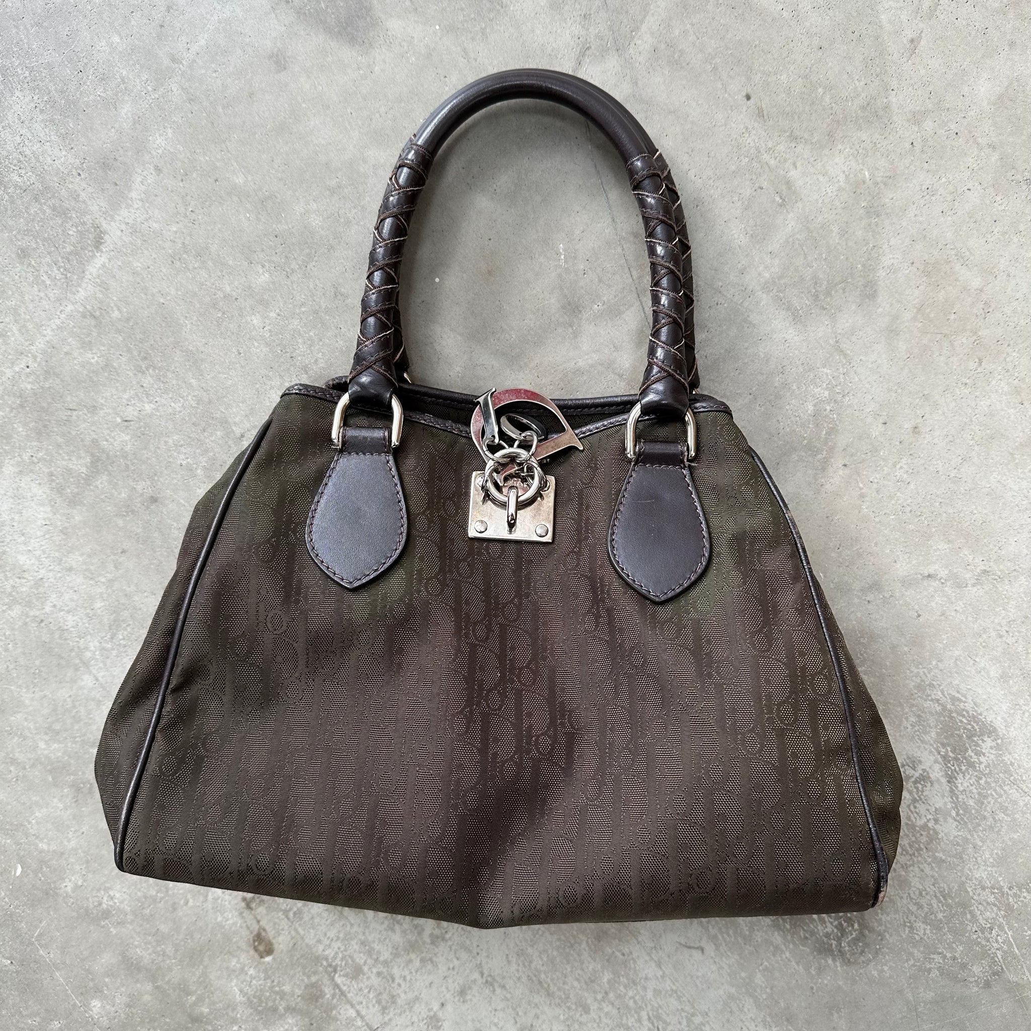 Dior Charm Logo Mini Tote Bag Green