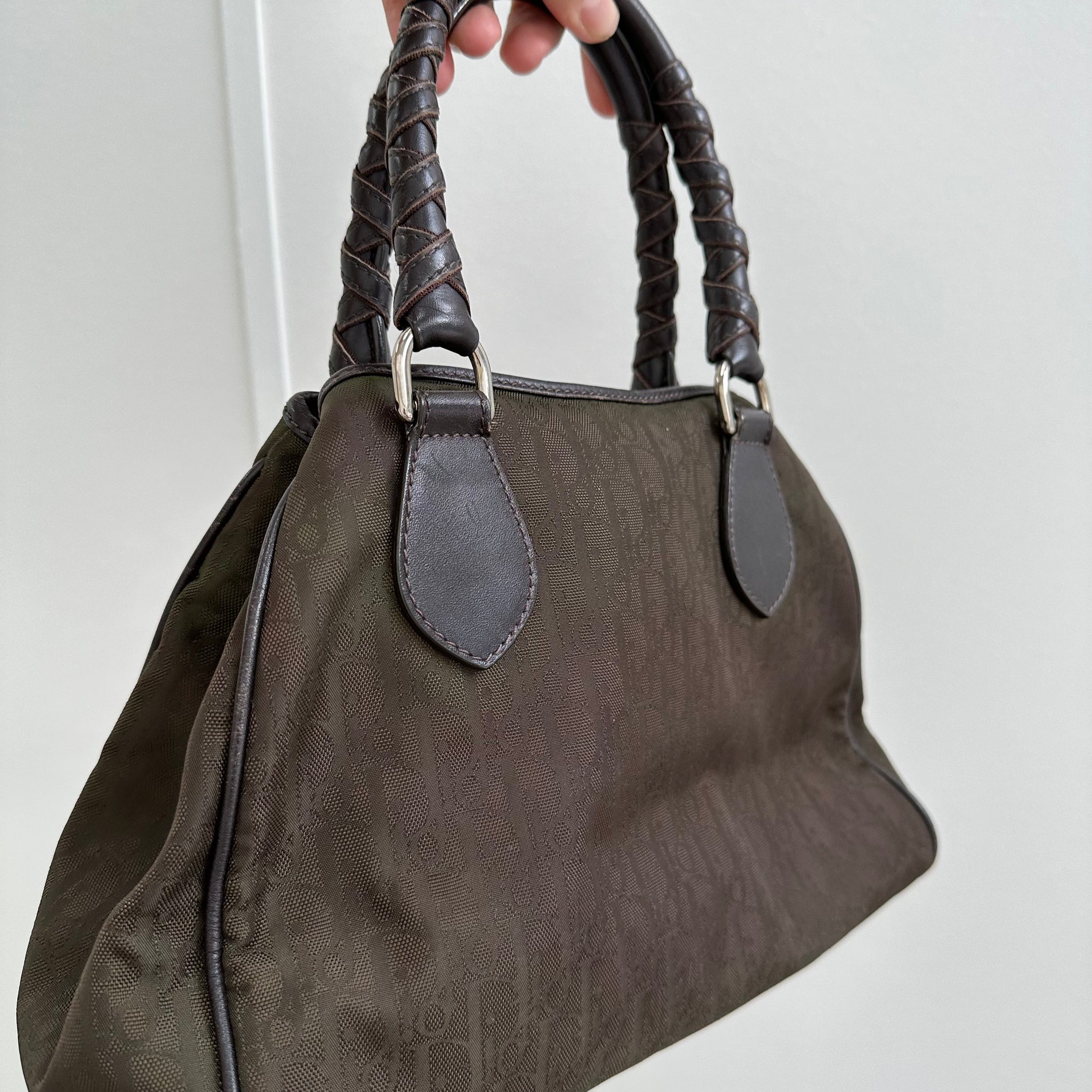 Dior Charm Logo Mini Tote Bag Green