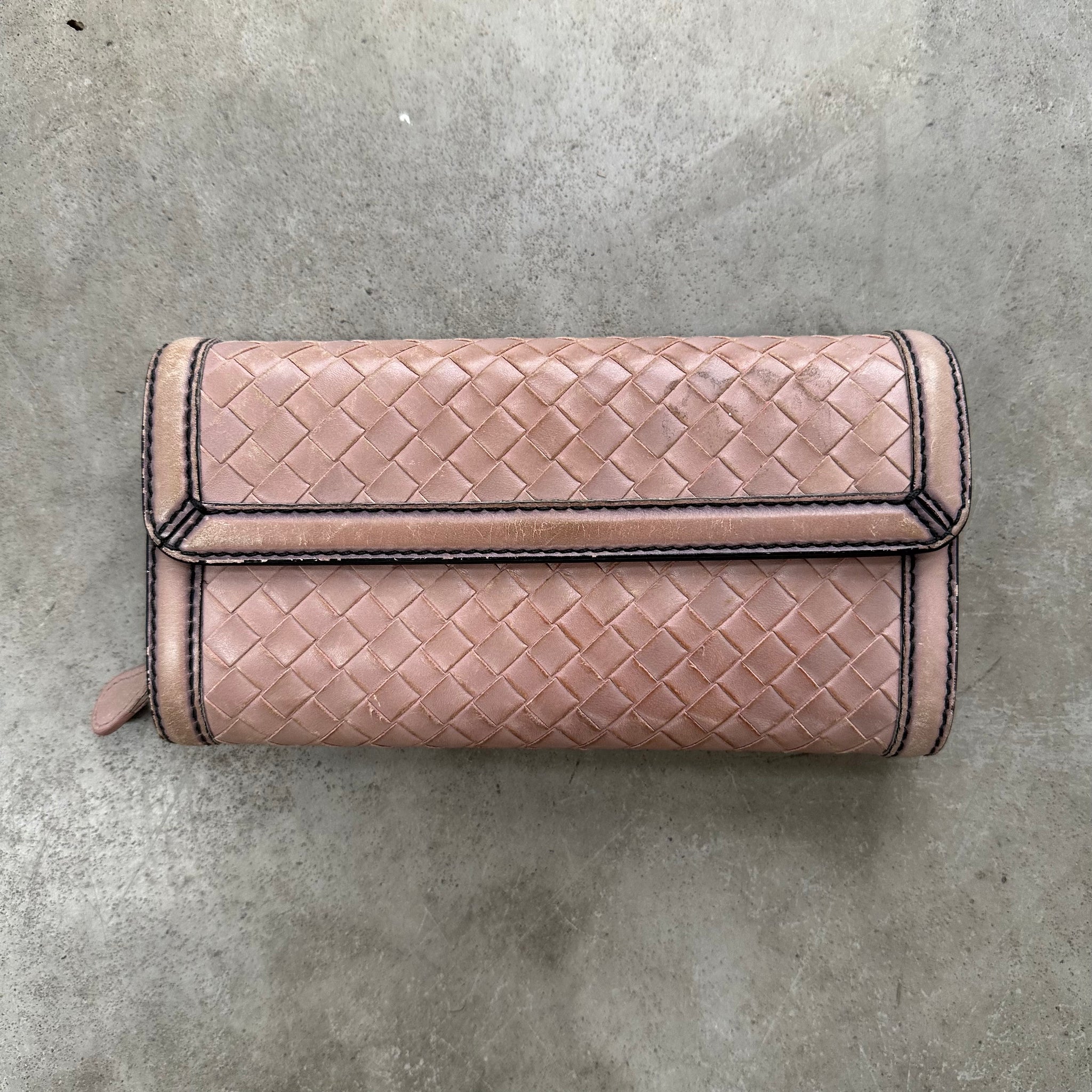 Bottega Veneta Intrecciato Zip Long Wallet