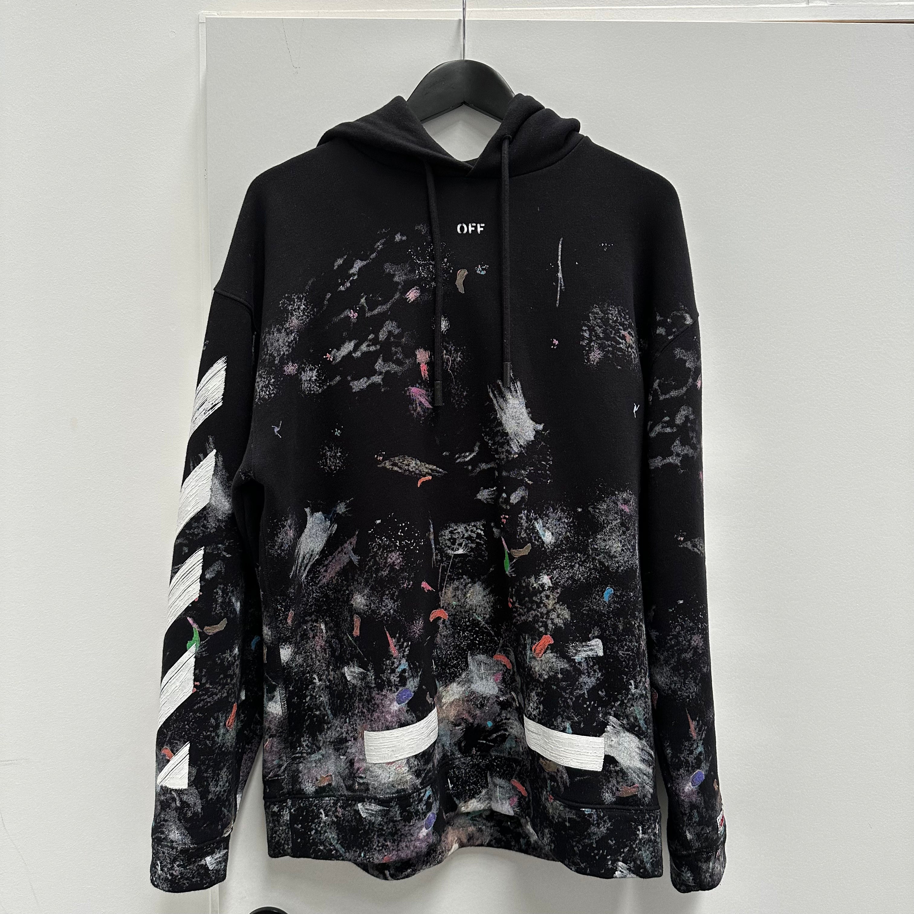 Off White Galaxy Paint Splatter Hoodie (XS) – Curated by Charbel