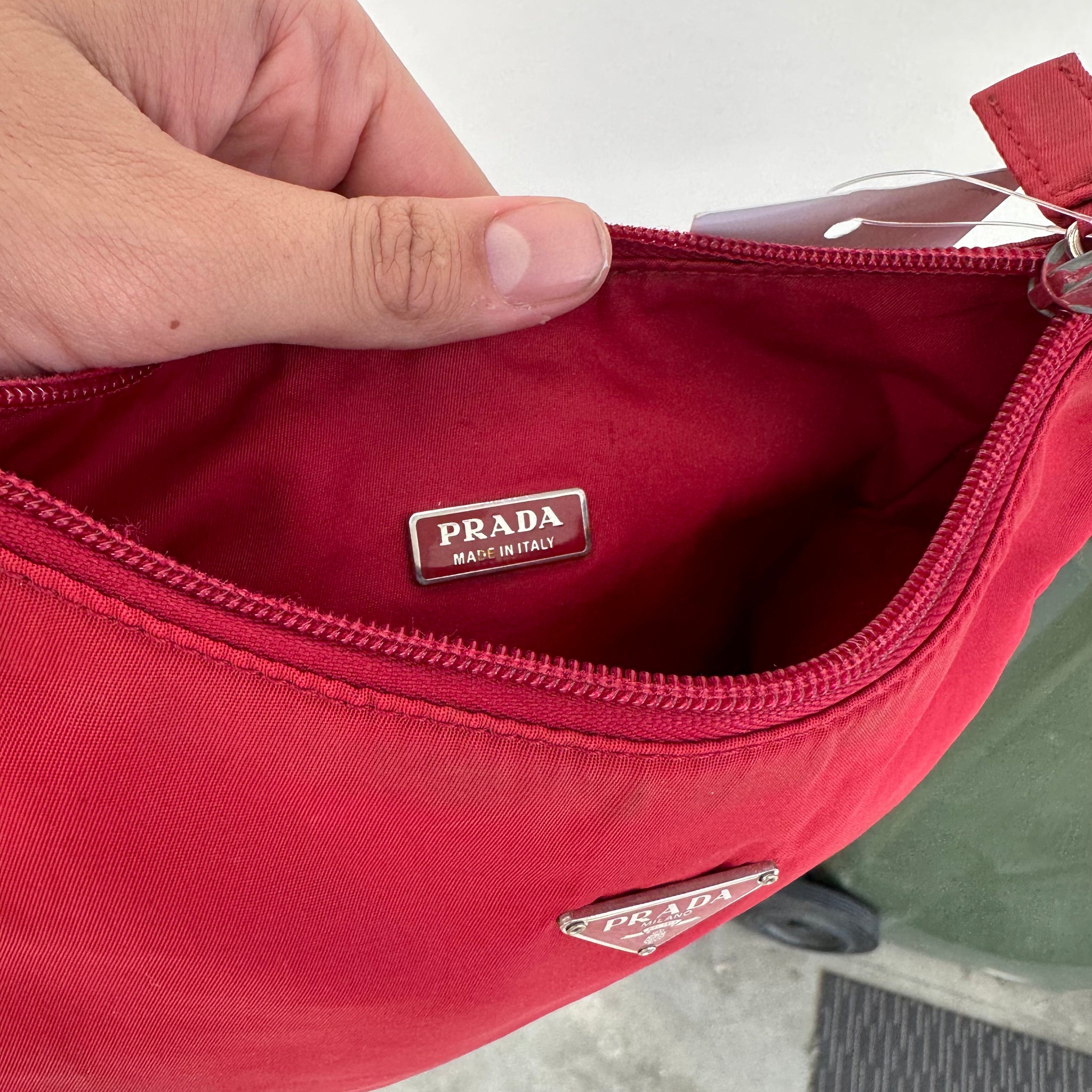 Prada Hobo Shoulder Bag Red