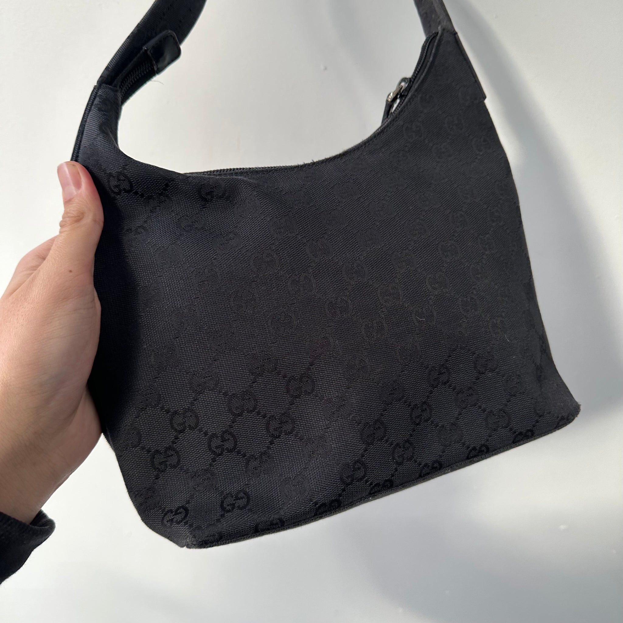 Gucci GG Print Black Shoulder Bag