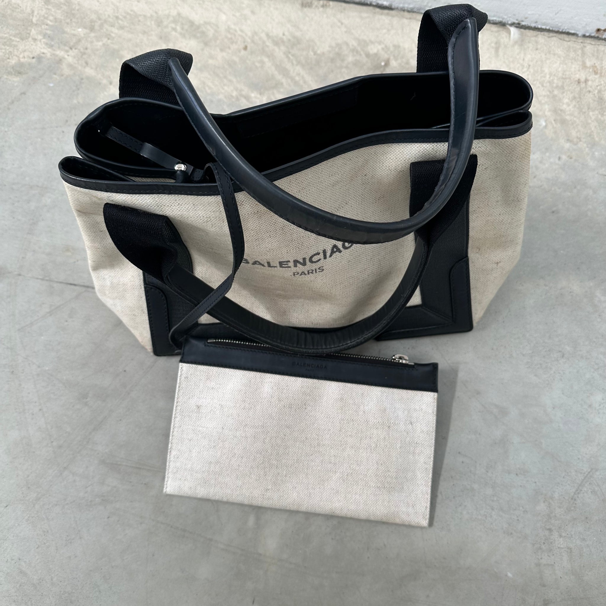 Balenciaga Cabas Tote Bag Coated Canvas White
