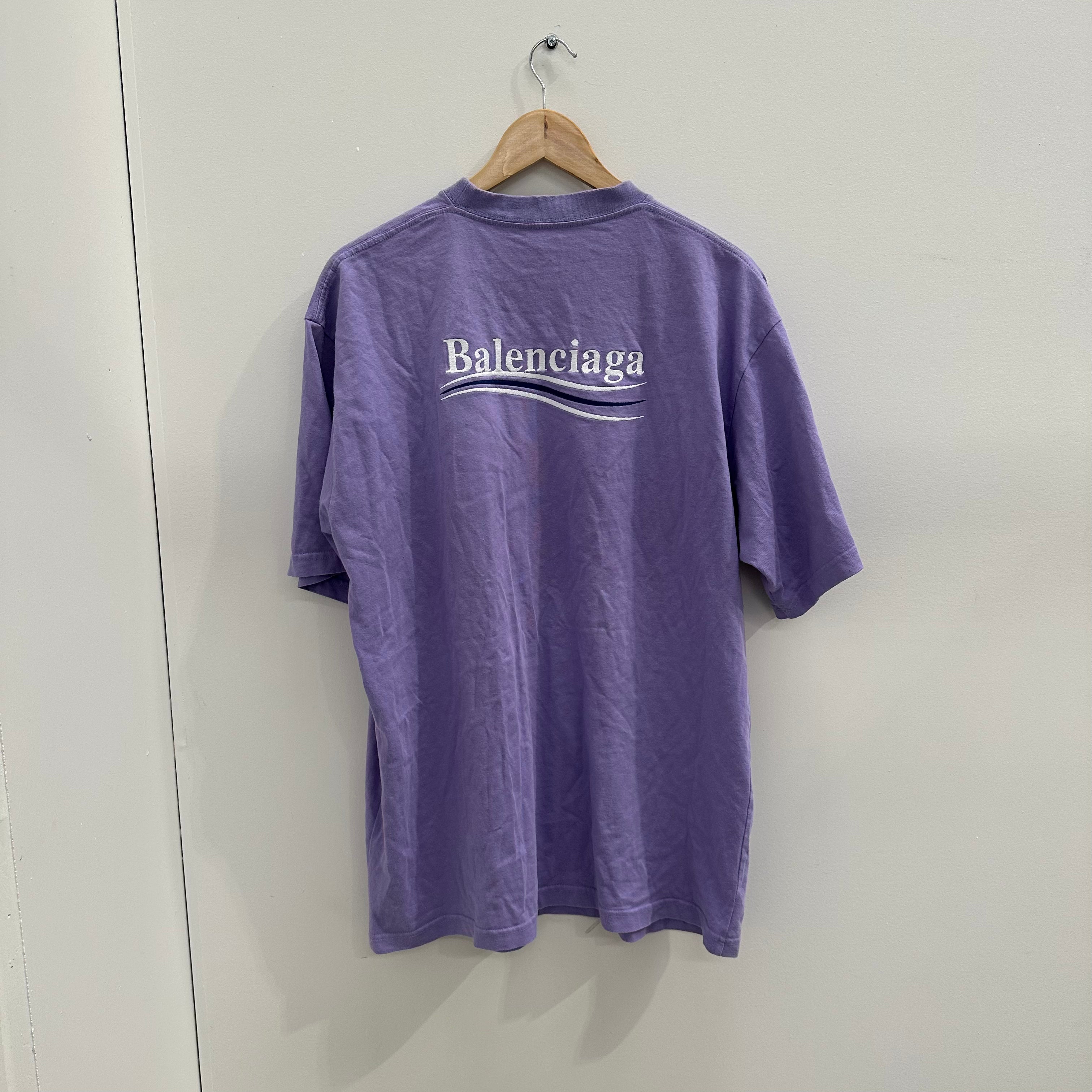 Balenciaga Purple Campaign Tee fits L true to size Curated by Charbel