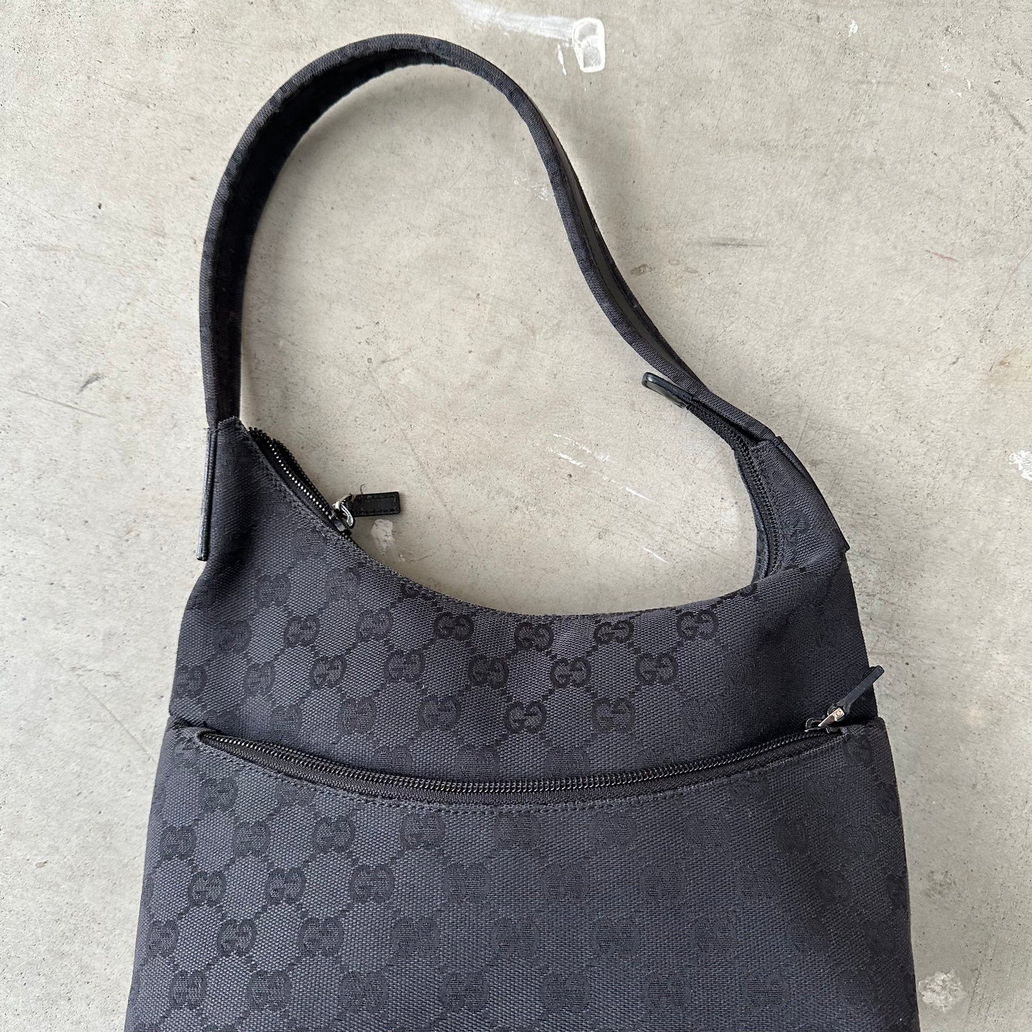 Gucci GG Print Black Shoulder Bag