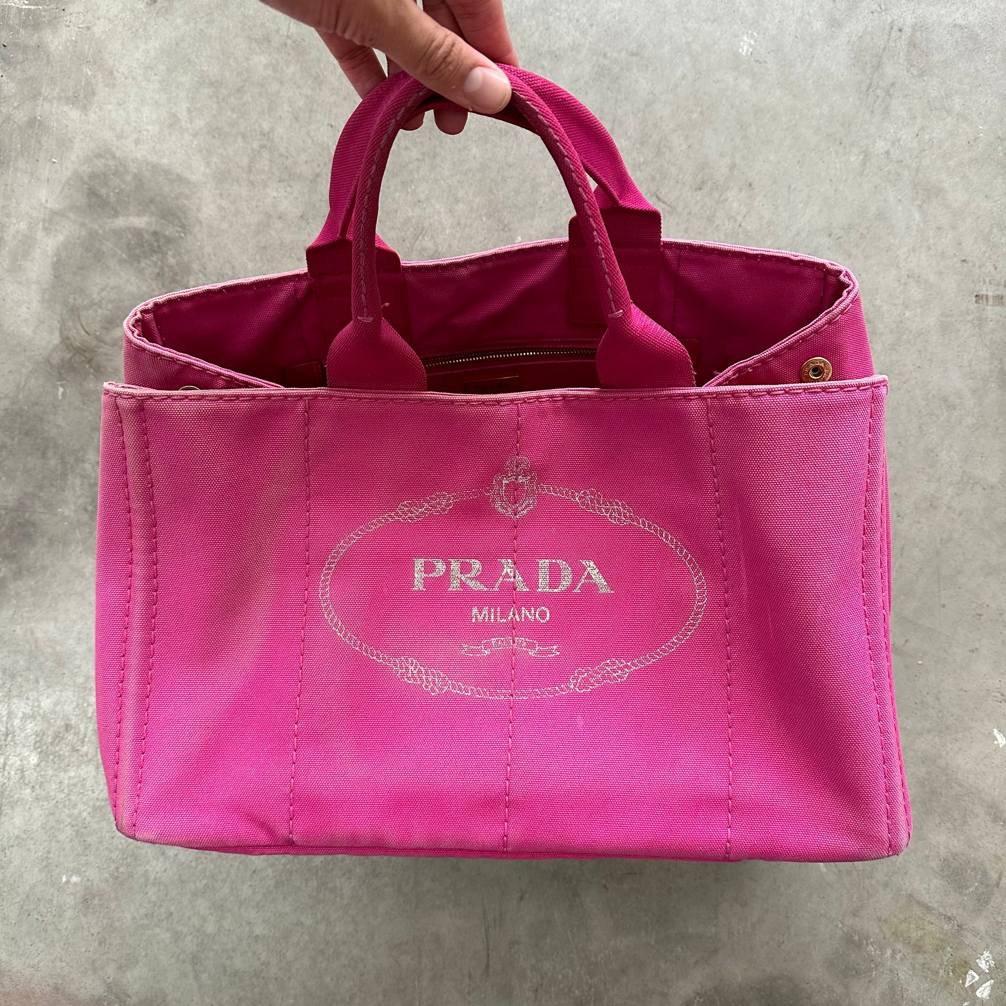 Prada Canapa Large Tote Bag Pink
