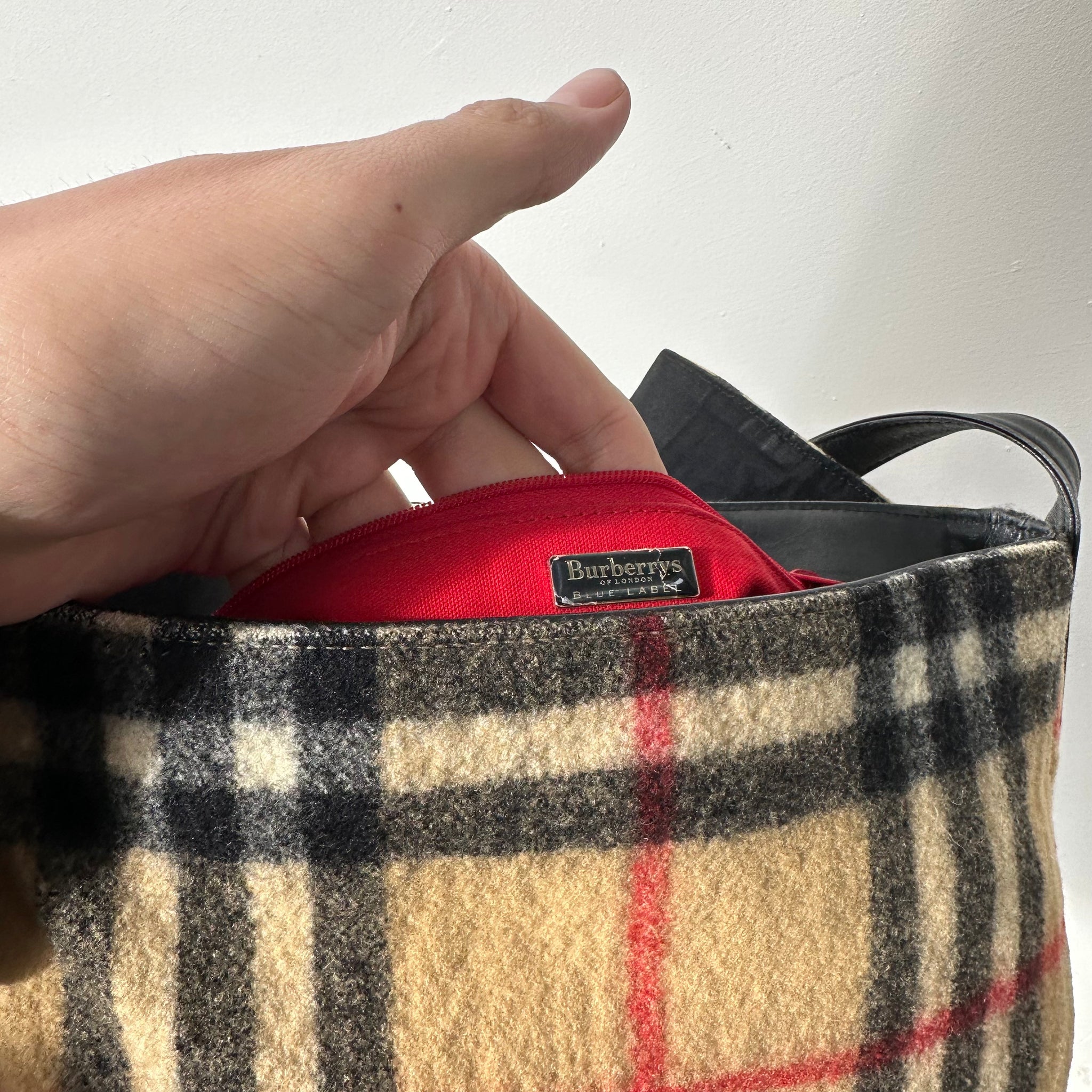 Burberry Vintage Plaid Print Front Buckle Shoulder Bag