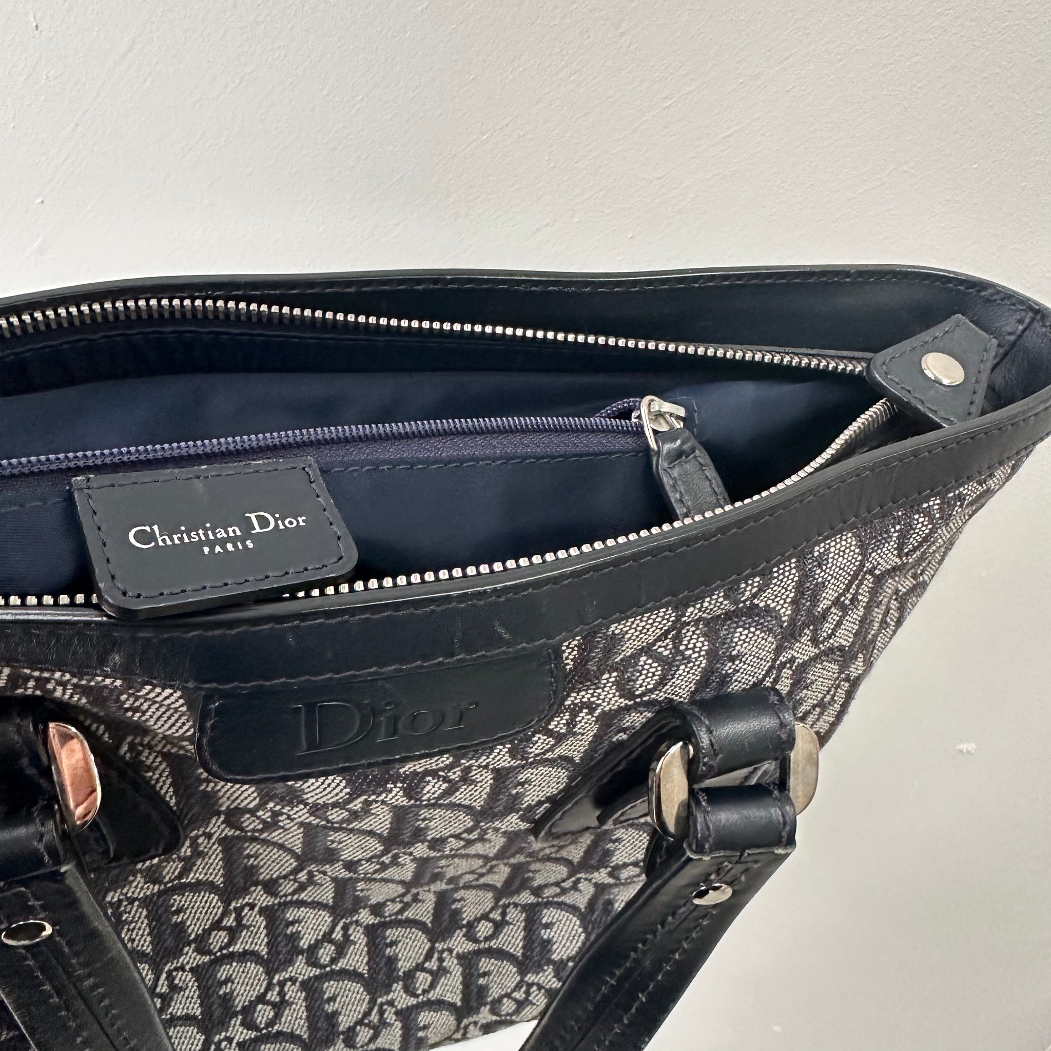 Dior Oblique Logo Print Tote Bag