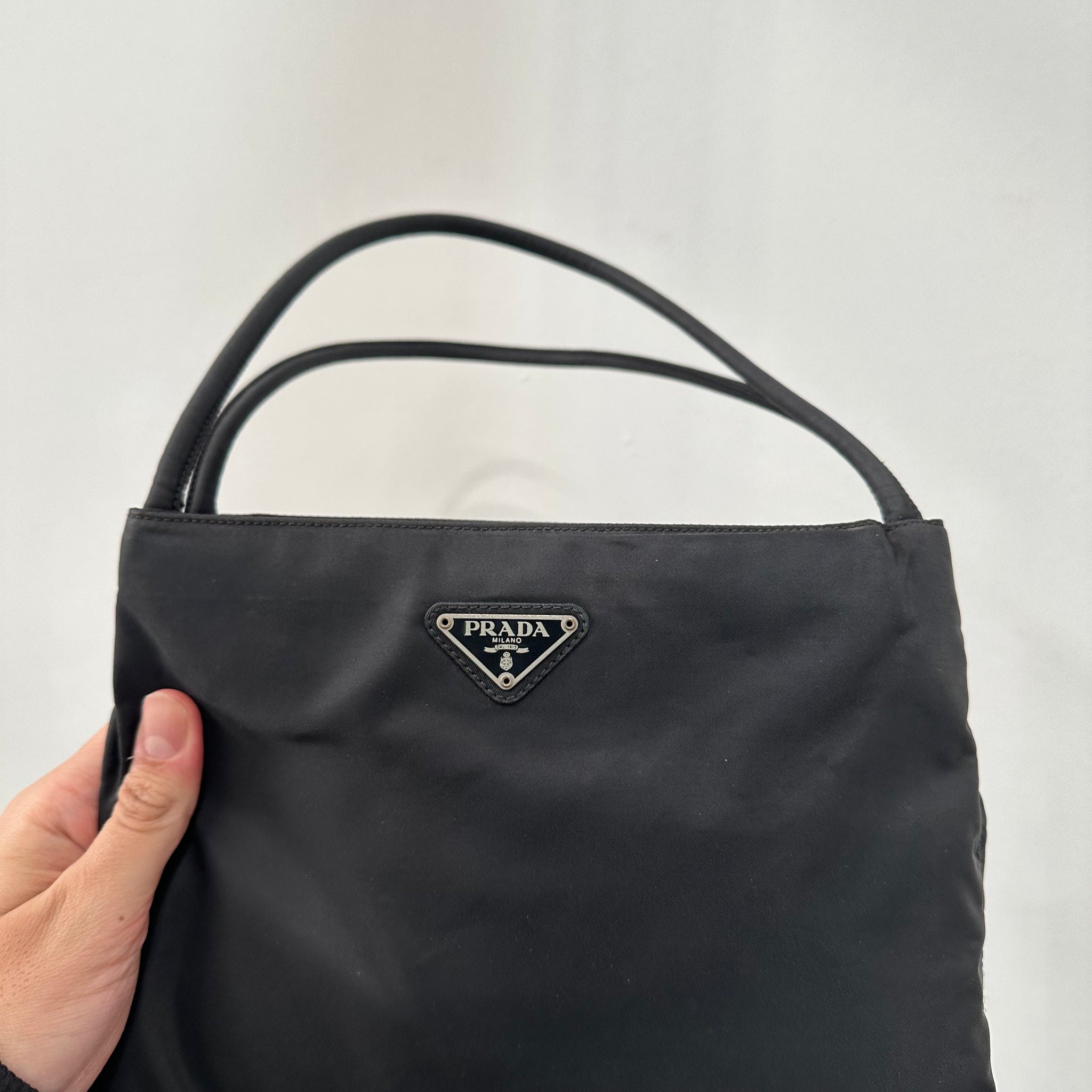 Prada Black Mini Double Strap Tote Bag