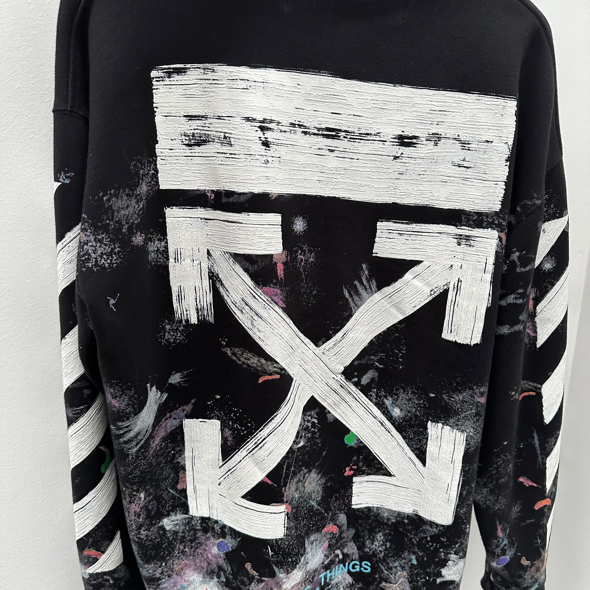Off White Galaxy Paint Splatter Hoodie (XS)