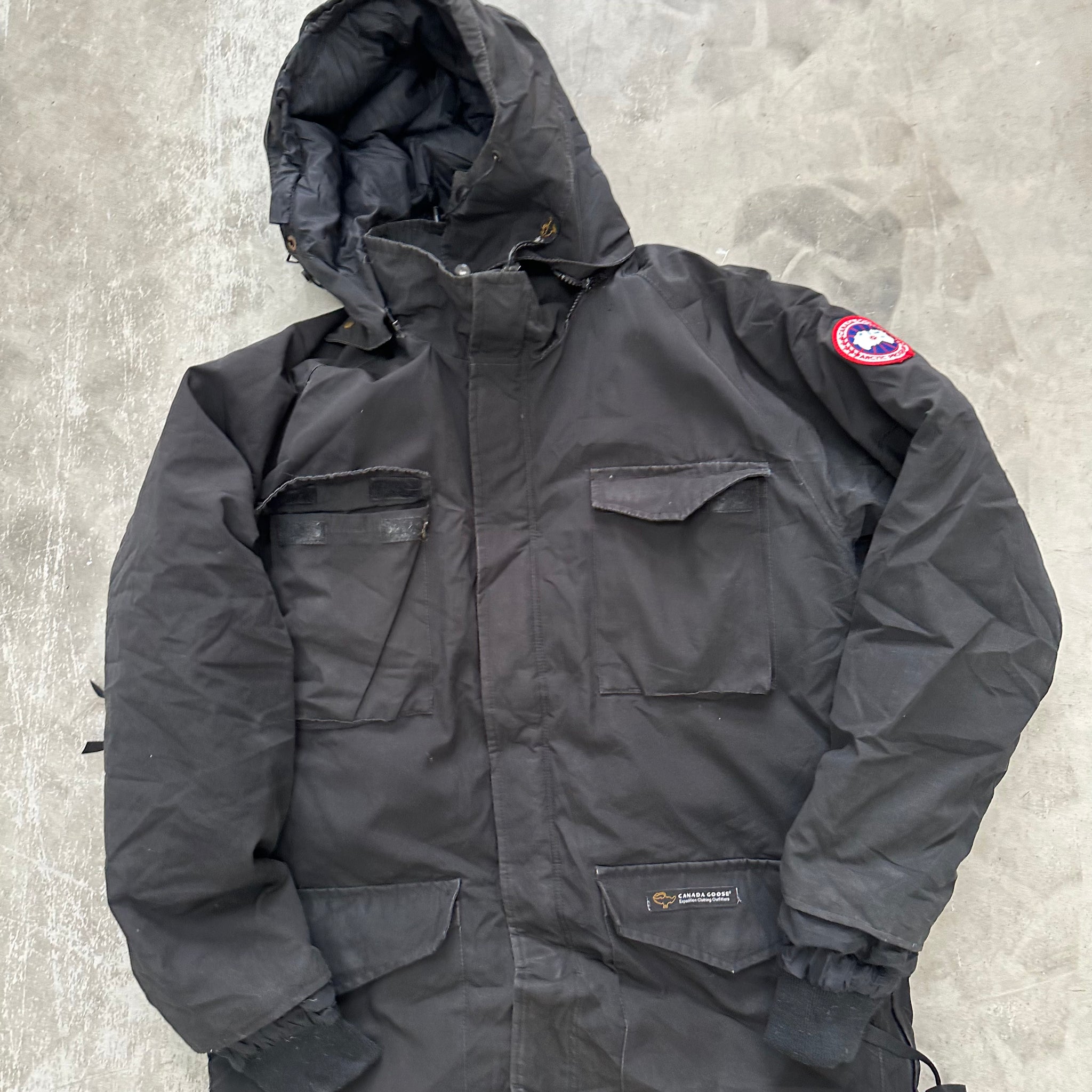 Canada Goose Black Front Pocket Logo Jacket Size M