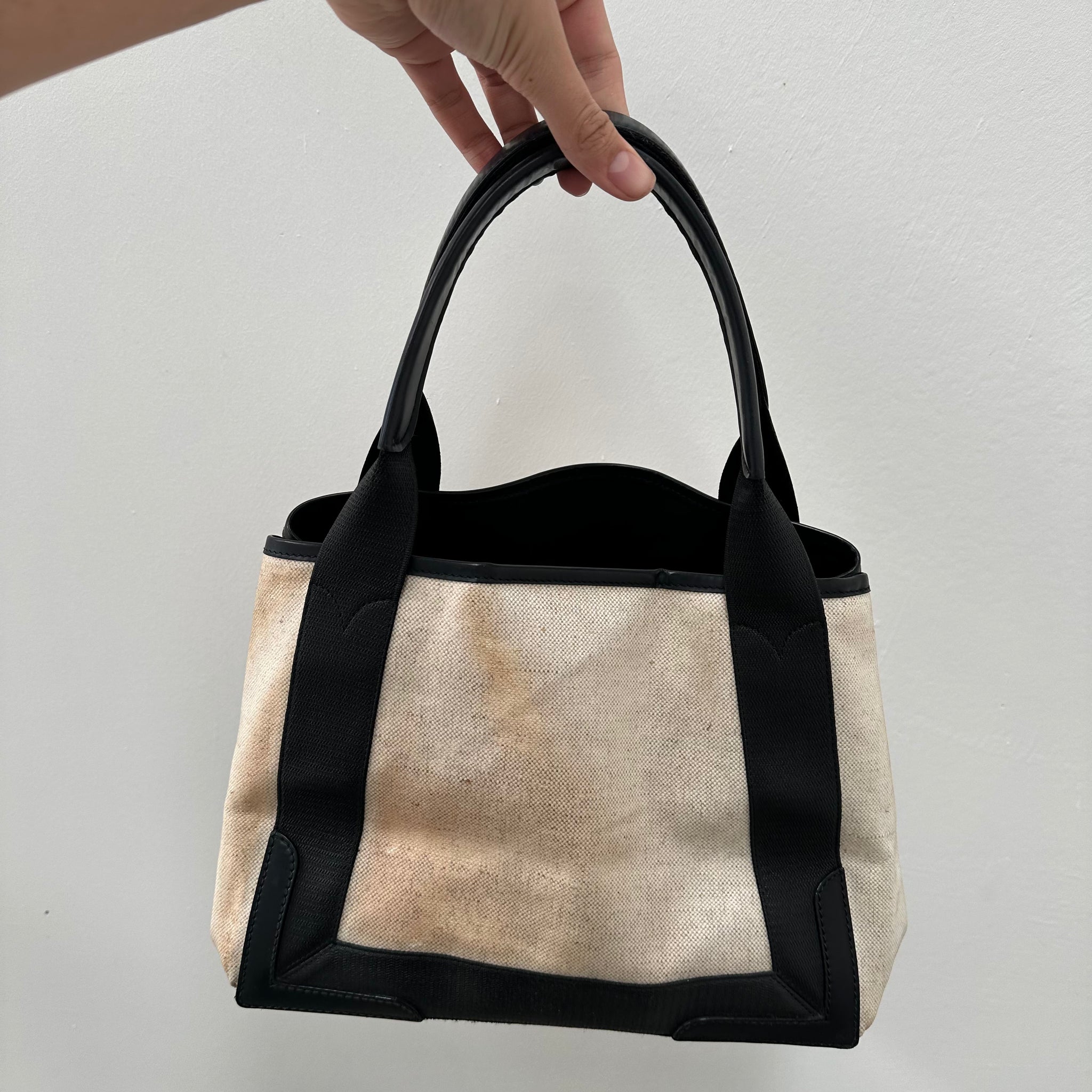 Balenciaga Cabas Tote Bag Coated Canvas White