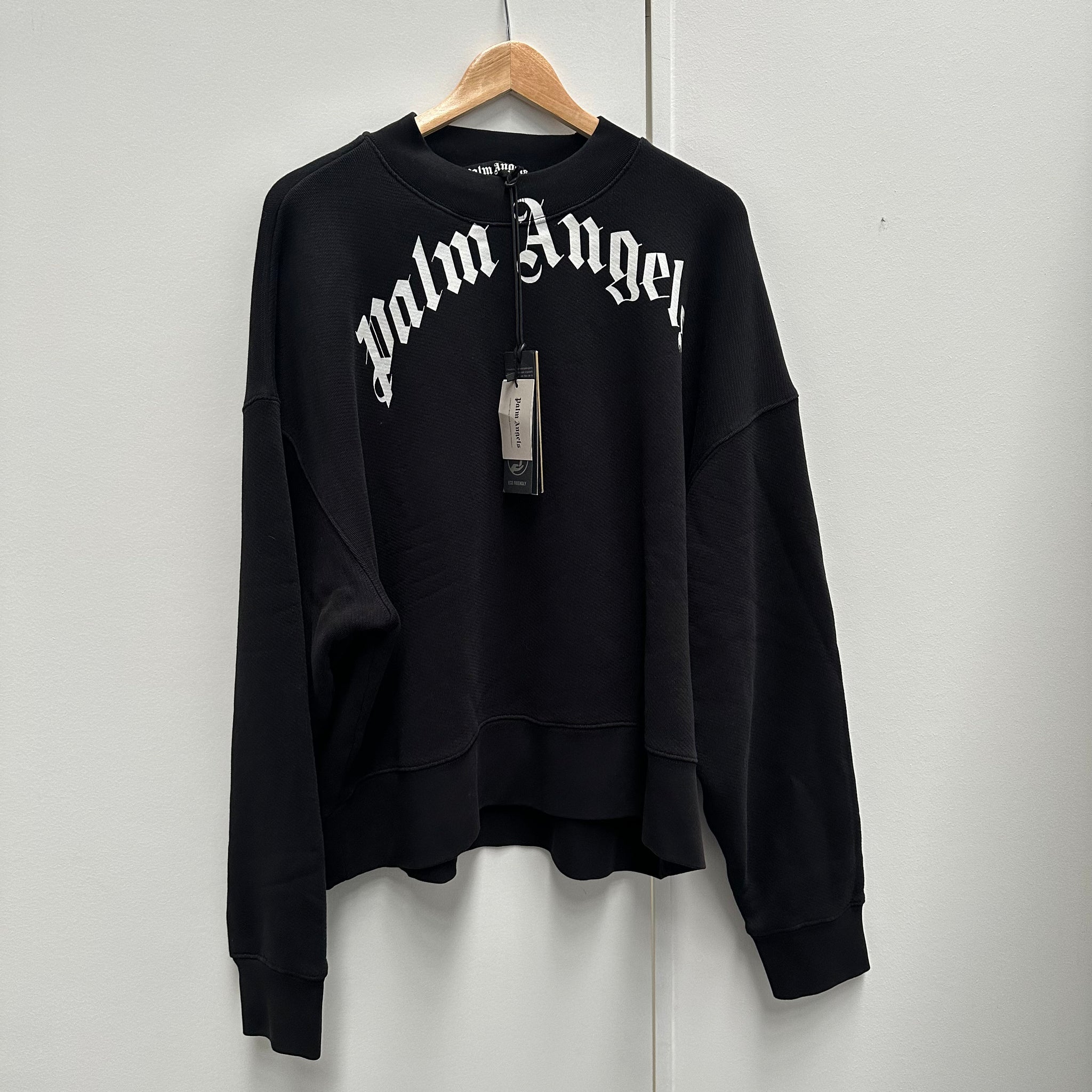 Palm Angels Black Logo Crewneck Sweatshirt