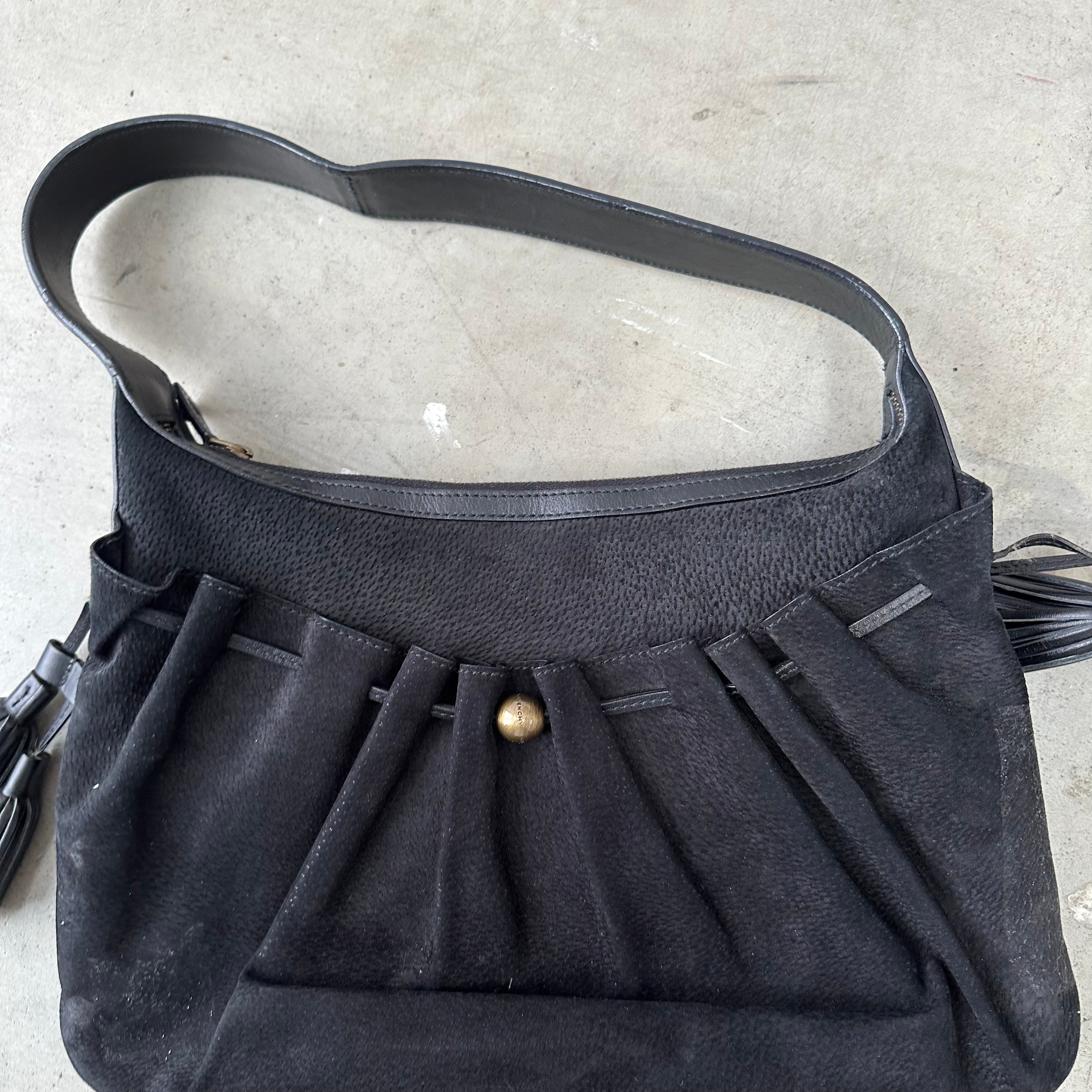 Givenchy Shoulder Bag Black Suede Leather