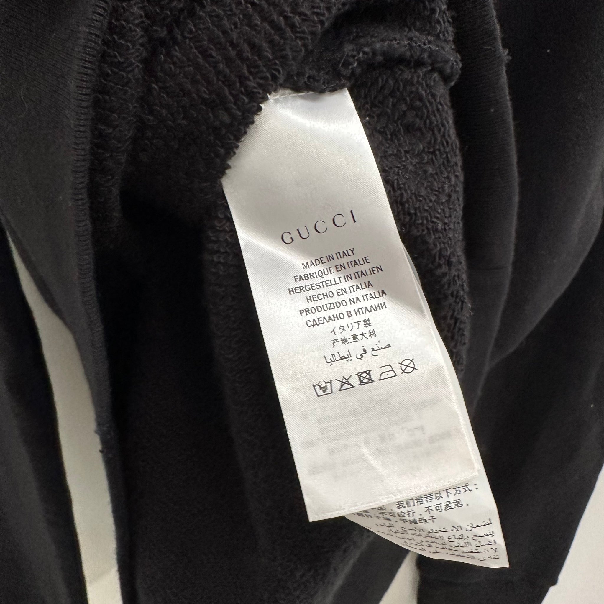 Gucci Wolf Patches Cotton Hoodie Black Size L
