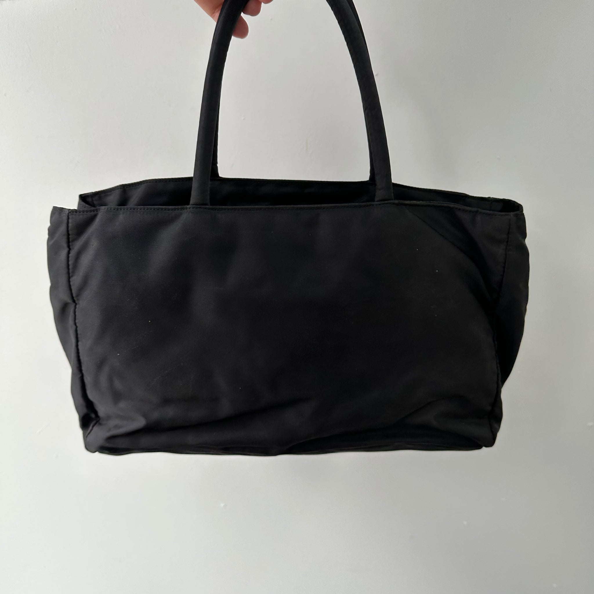 Prada Black Thick Handle Tote Bag