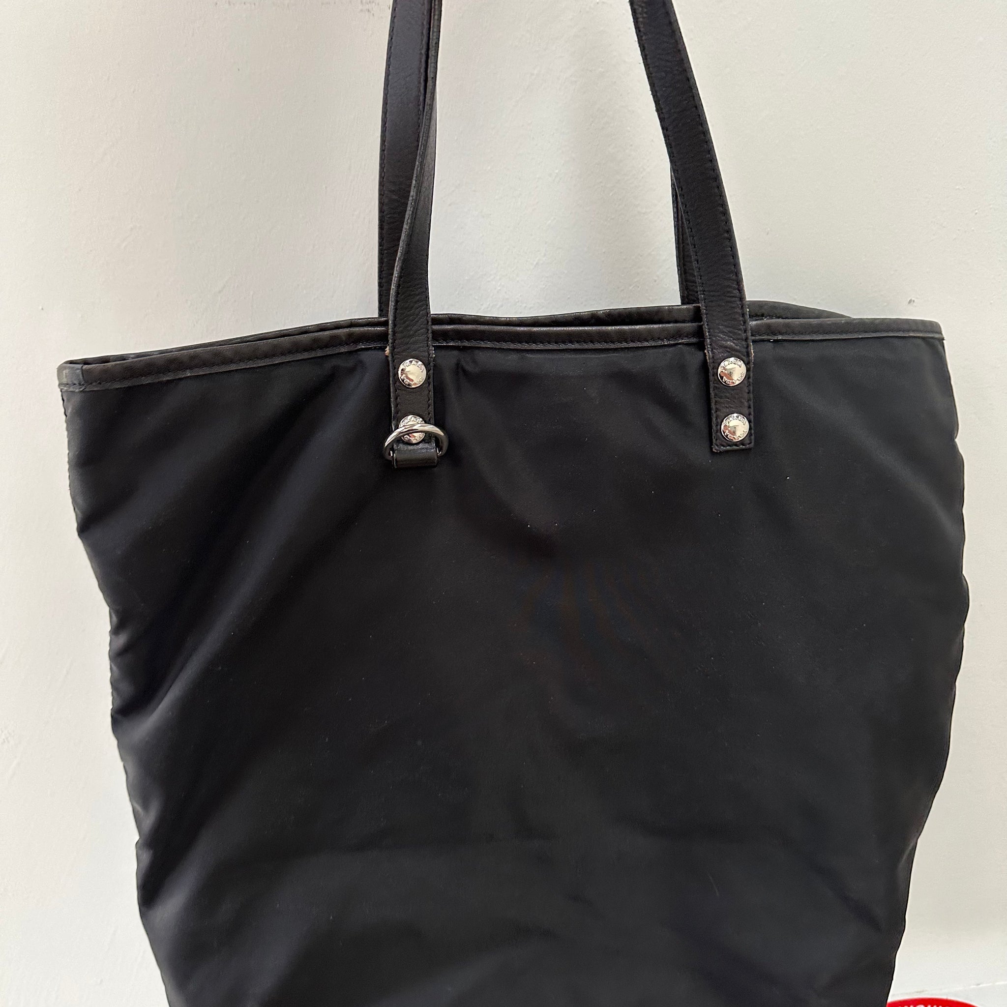 Prada Black Tote Bag with Keychain Clip